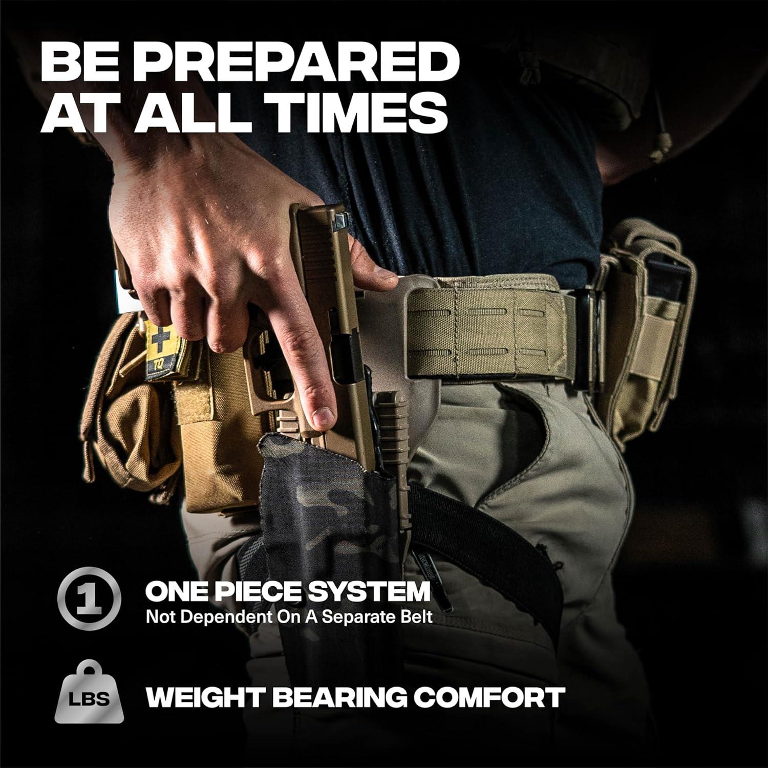 Cinturón Táctico Tacticon | Nylon Acolchado Verde Oliva