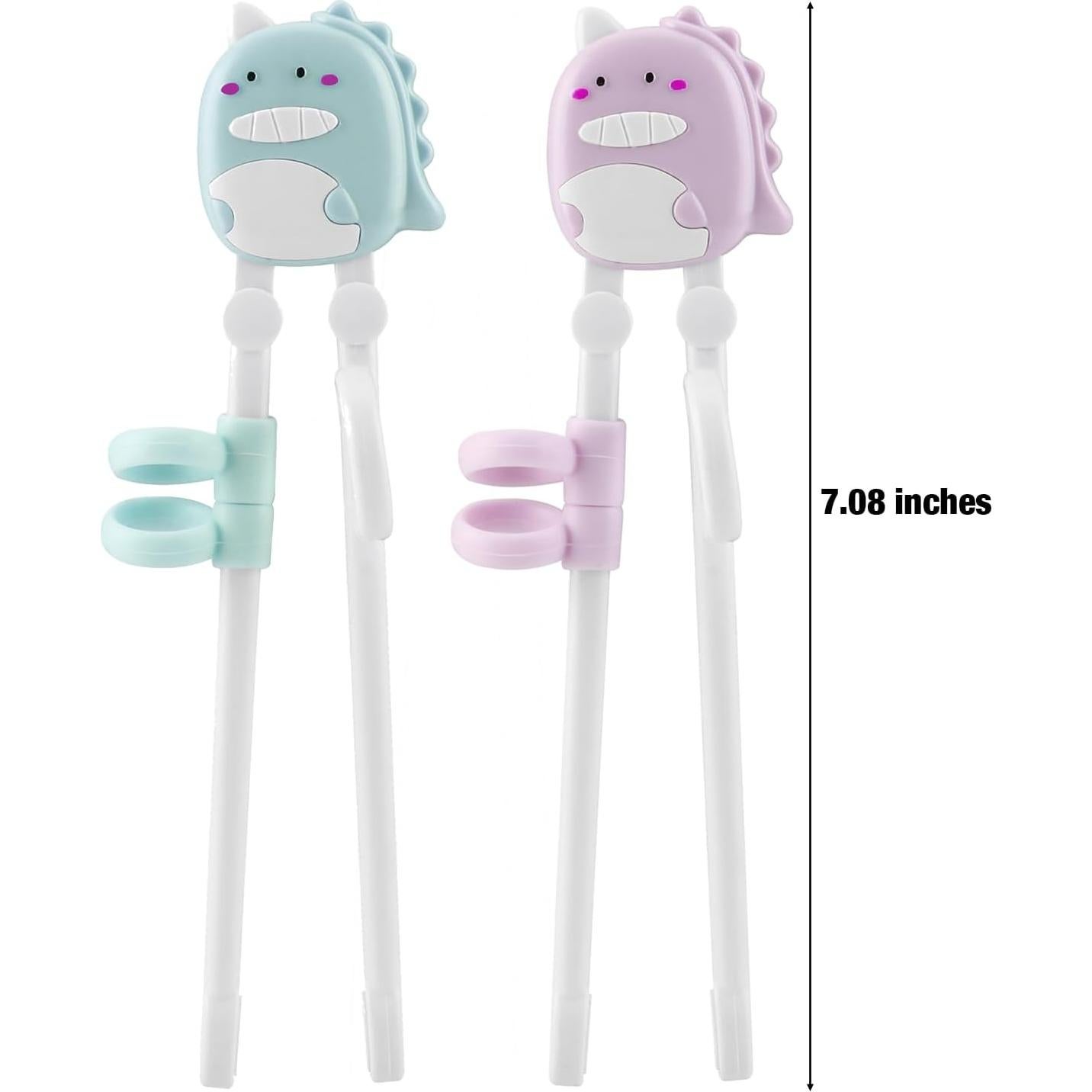 PandaEar 2 Pairs Kid Chopsticks, Dinosaur Children Learning Practice Chopsticks for Beginners Toddler