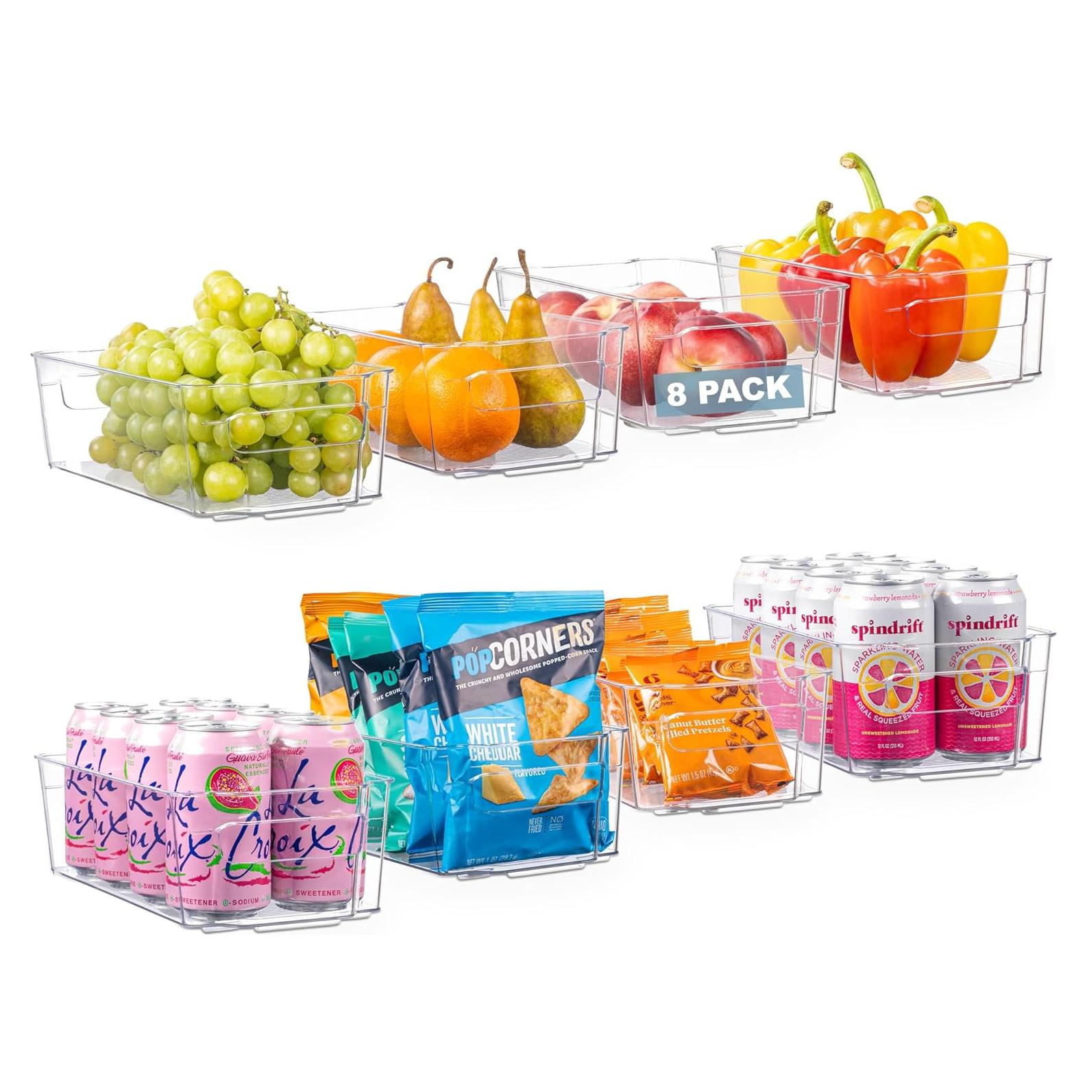 Oizeir 8 Contenedores de Plástico Transparente para Refrigerador