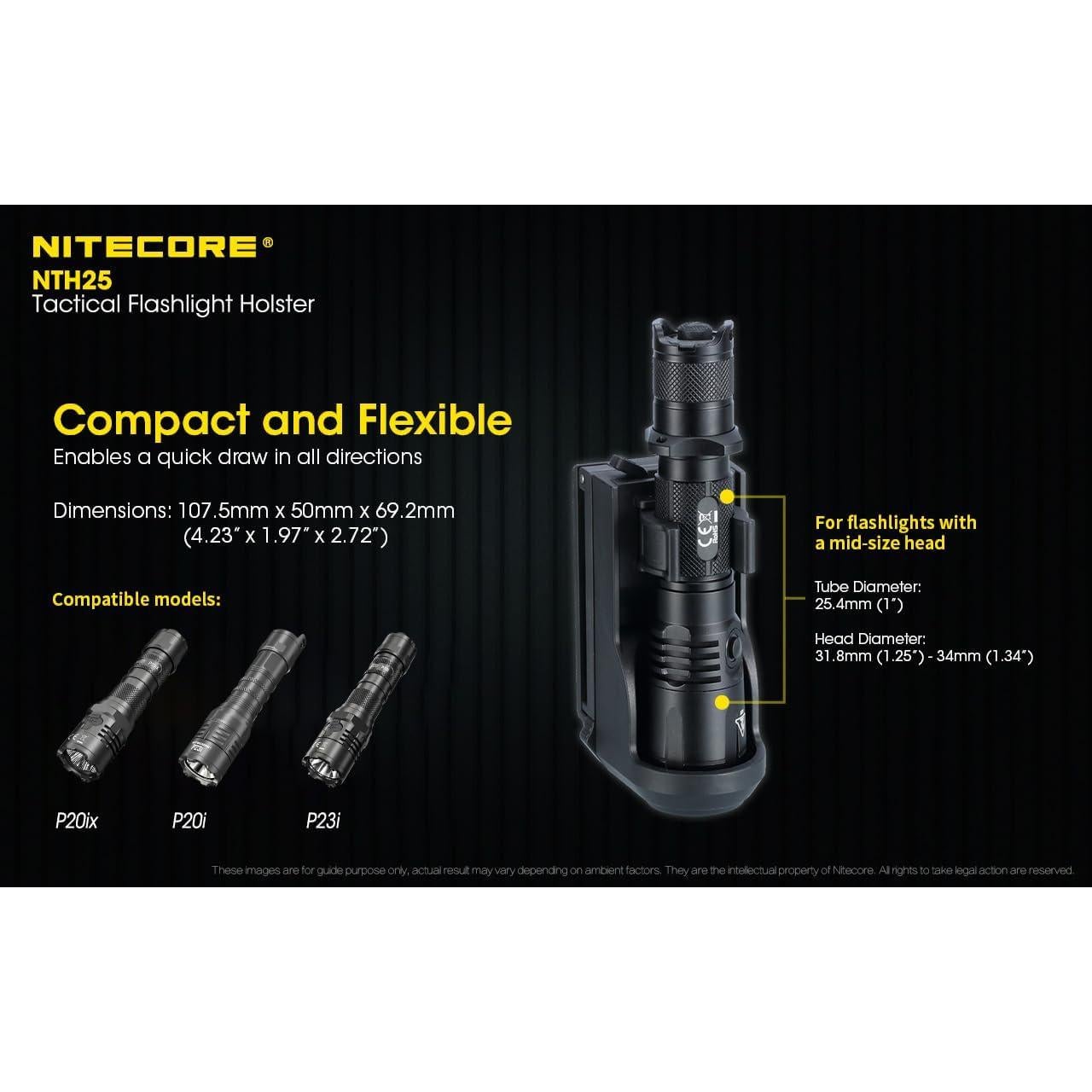 Funda Rotativa Nitecore NTH25 para Linternas Tácticas