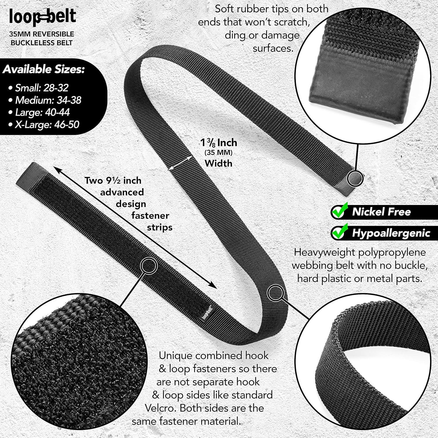 Cinturón de tela Loopbelt BB1-S 35mm hipoalergénico