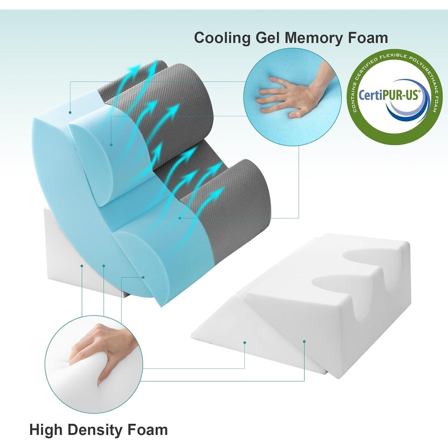 Hansleep Almohadas Wedge Ortopédicas 6 Piezas Espuma Viscoelástica