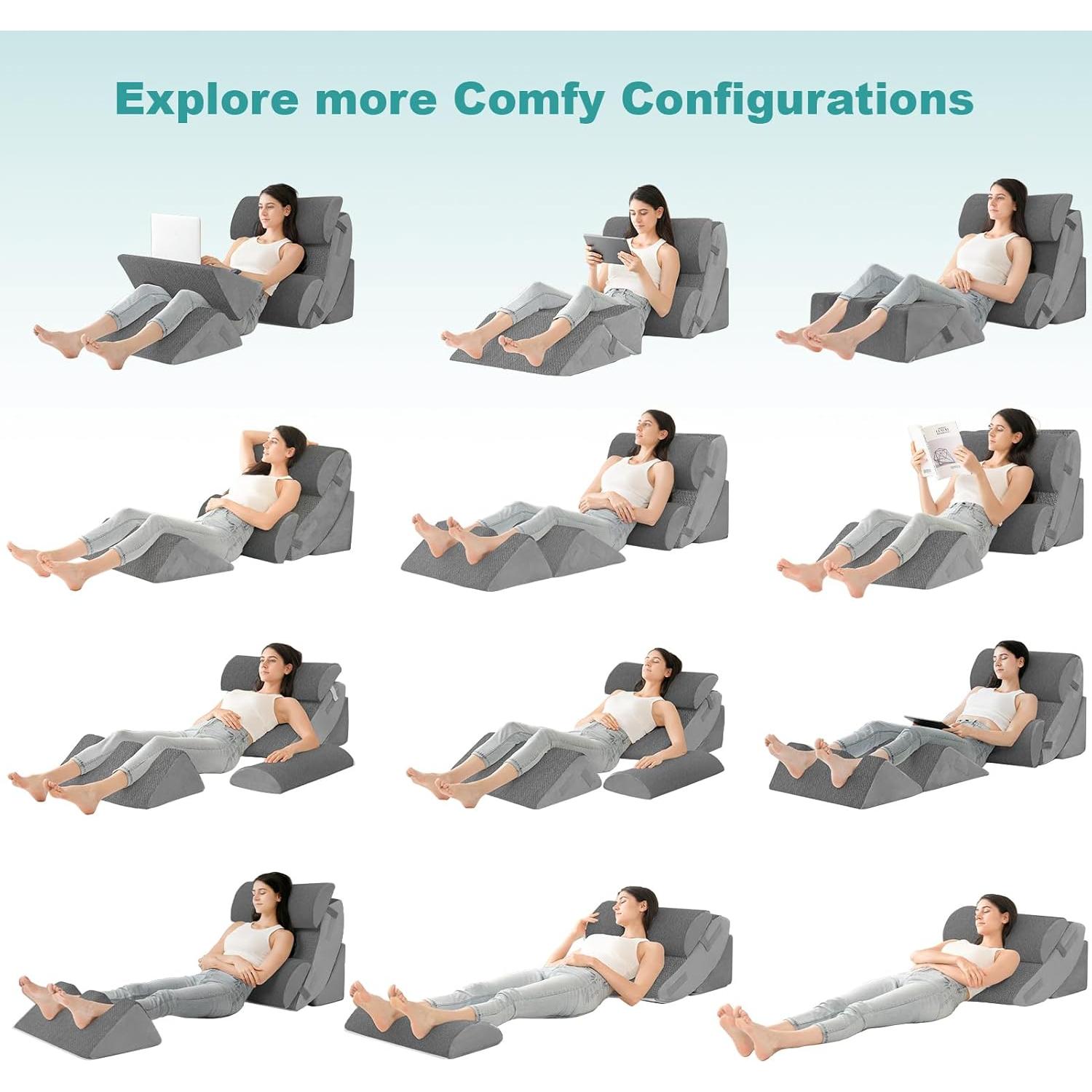 Hansleep Almohadas Wedge Ortopédicas 6 Piezas Espuma Viscoelástica