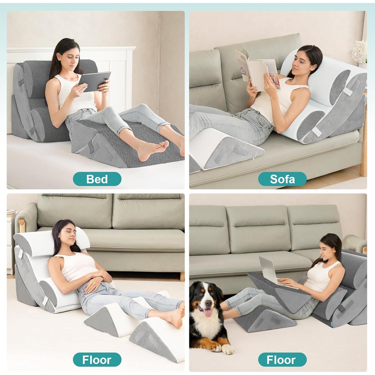 Hansleep Almohadas Wedge Ortopédicas 6 Piezas Espuma Viscoelástica