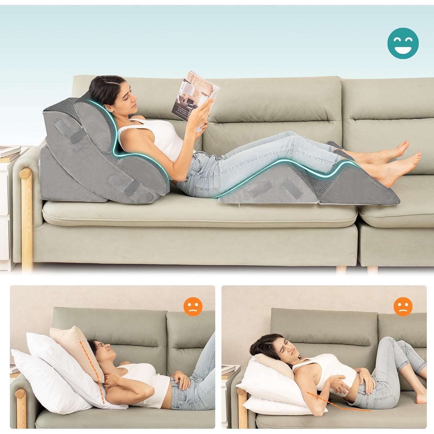 Hansleep Almohadas Wedge Ortopédicas 6 Piezas Espuma Viscoelástica