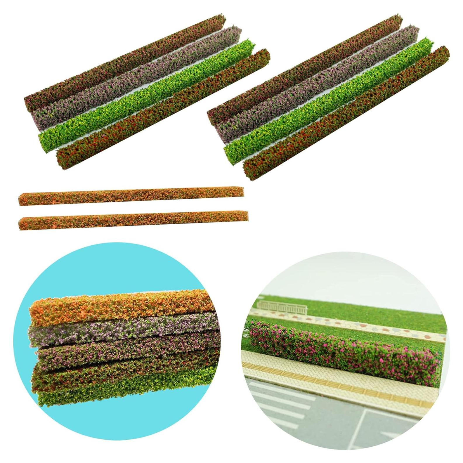 Cayway 10 Pcs Miniature Shrub Strips 7.9 Inches Static Shrub Vegetation Groups Bush Model Groups Bush Model Static Scenery Model Aritificial Plants for DIY Diorama Garden Scenery Landscape