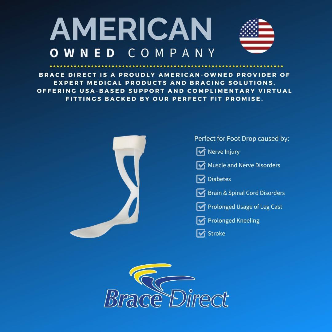 Leaf Spring Semi-Rigid AFO Support Brace for Flaccid Foot Drop Foot with Moldable/Trimmable Footplate Orthosis Support