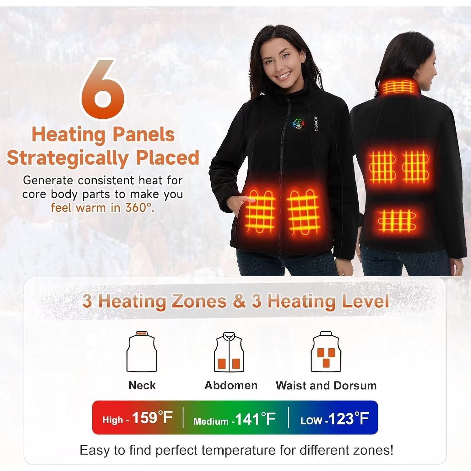 Chaqueta Calefaccionada KOVNLO para Mujeres, Controlador 5 en 1