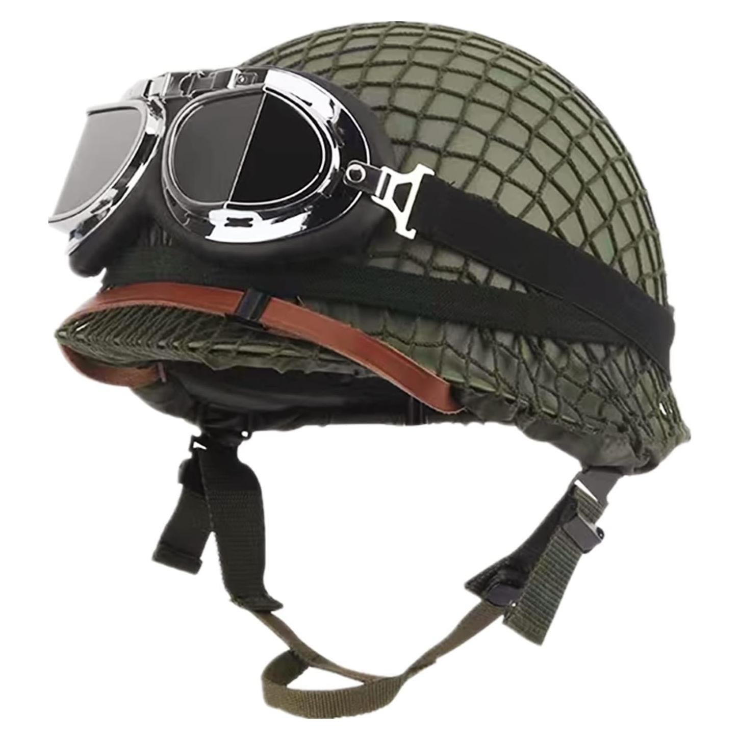 Casco de acero M1 SYLPHID Verde con red y cinturón