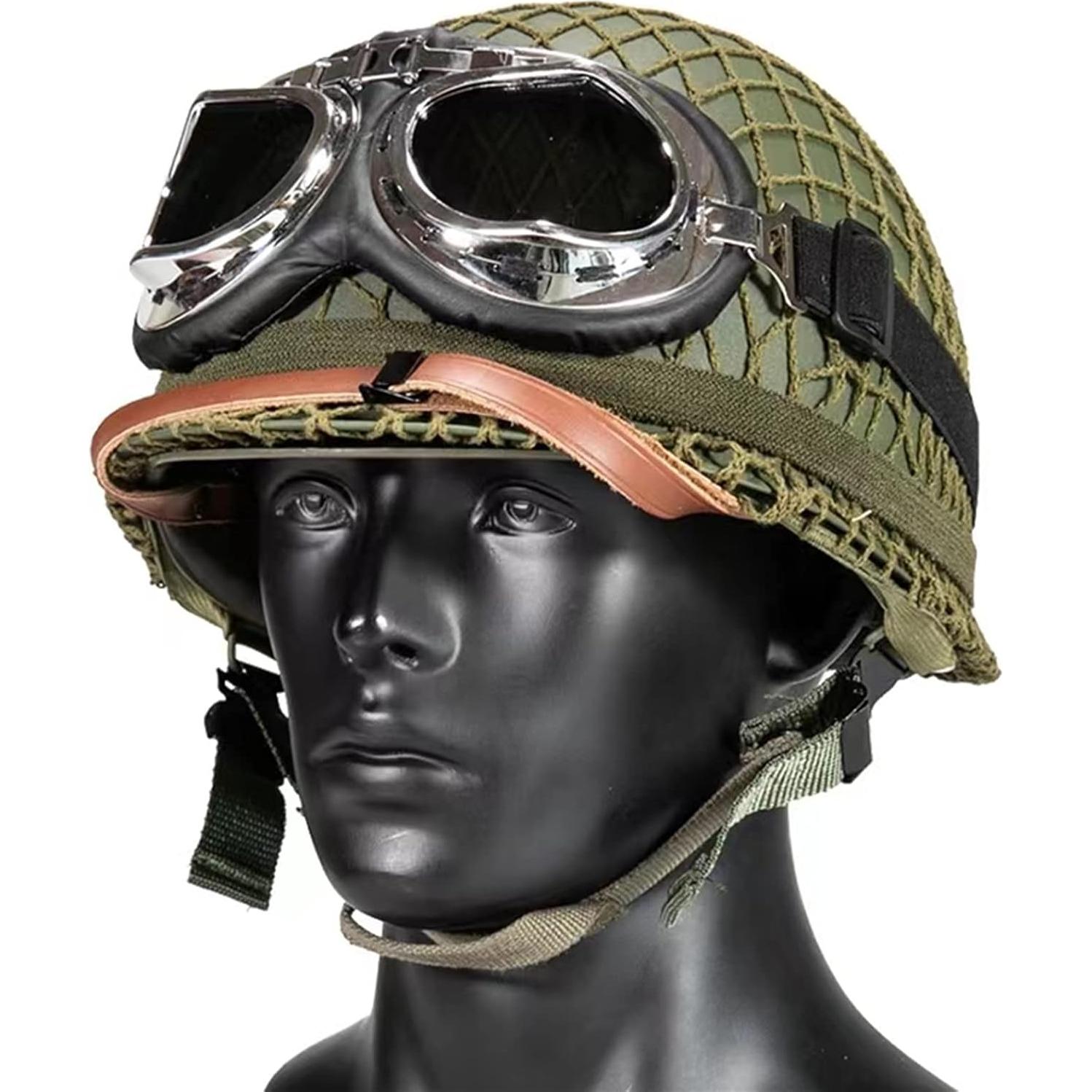 Casco de acero M1 SYLPHID Verde con red y cinturón