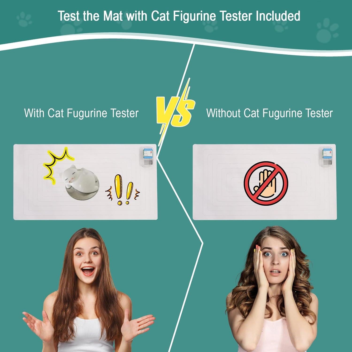 Alfombra de Choque para Mascotas SEERWAY 56x35.5 cm con Probador