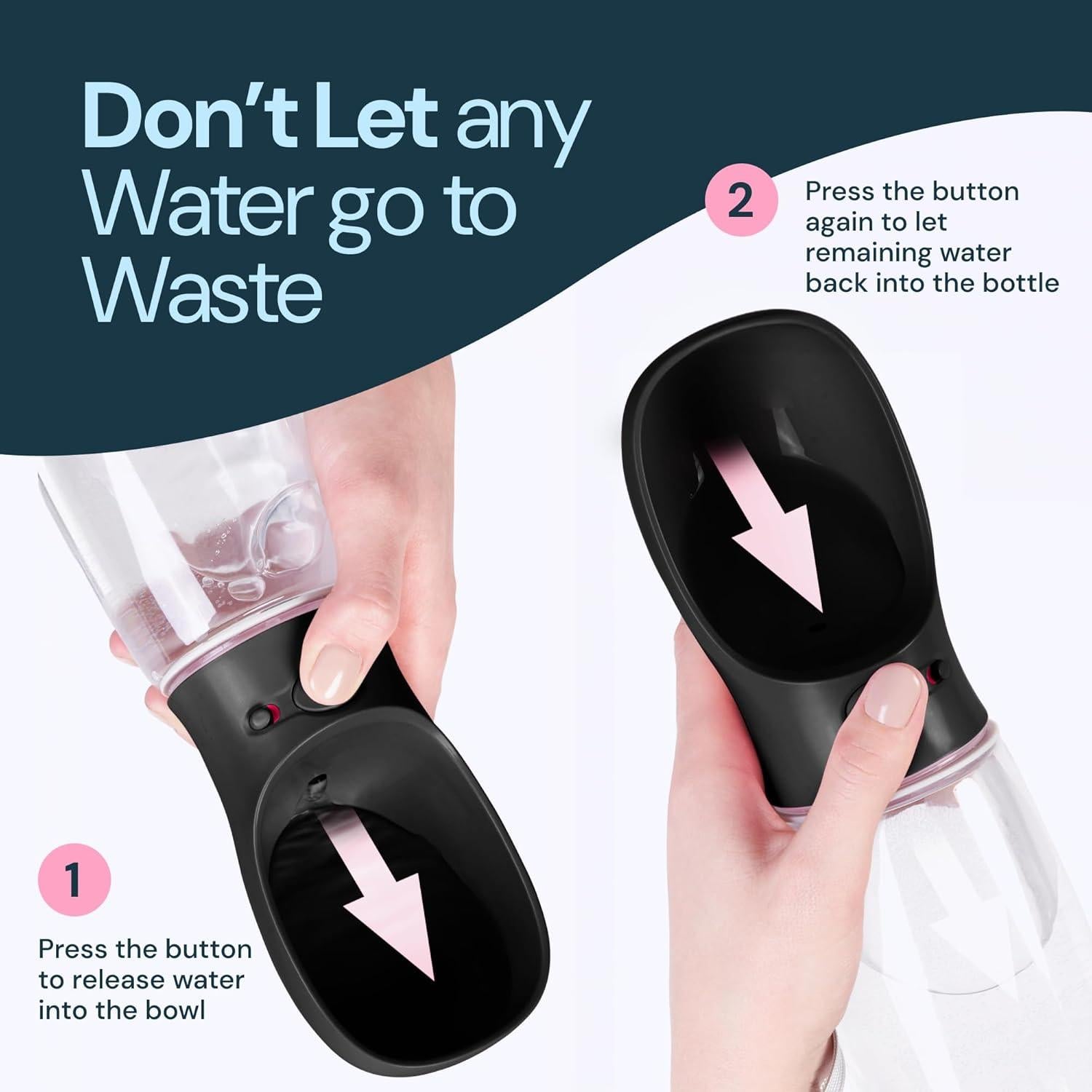 Botella de Agua para Perros MalsiPree 355 ml a Prueba de Fugas