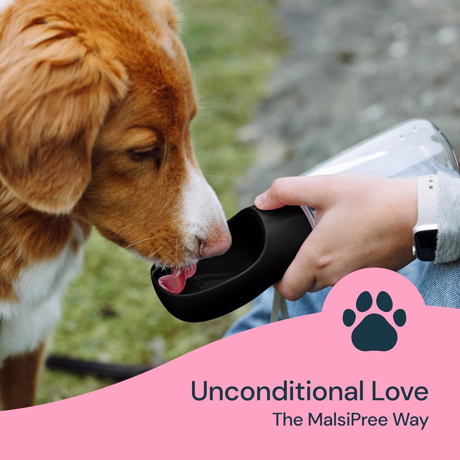 Botella de Agua para Perros MalsiPree 355 ml a Prueba de Fugas