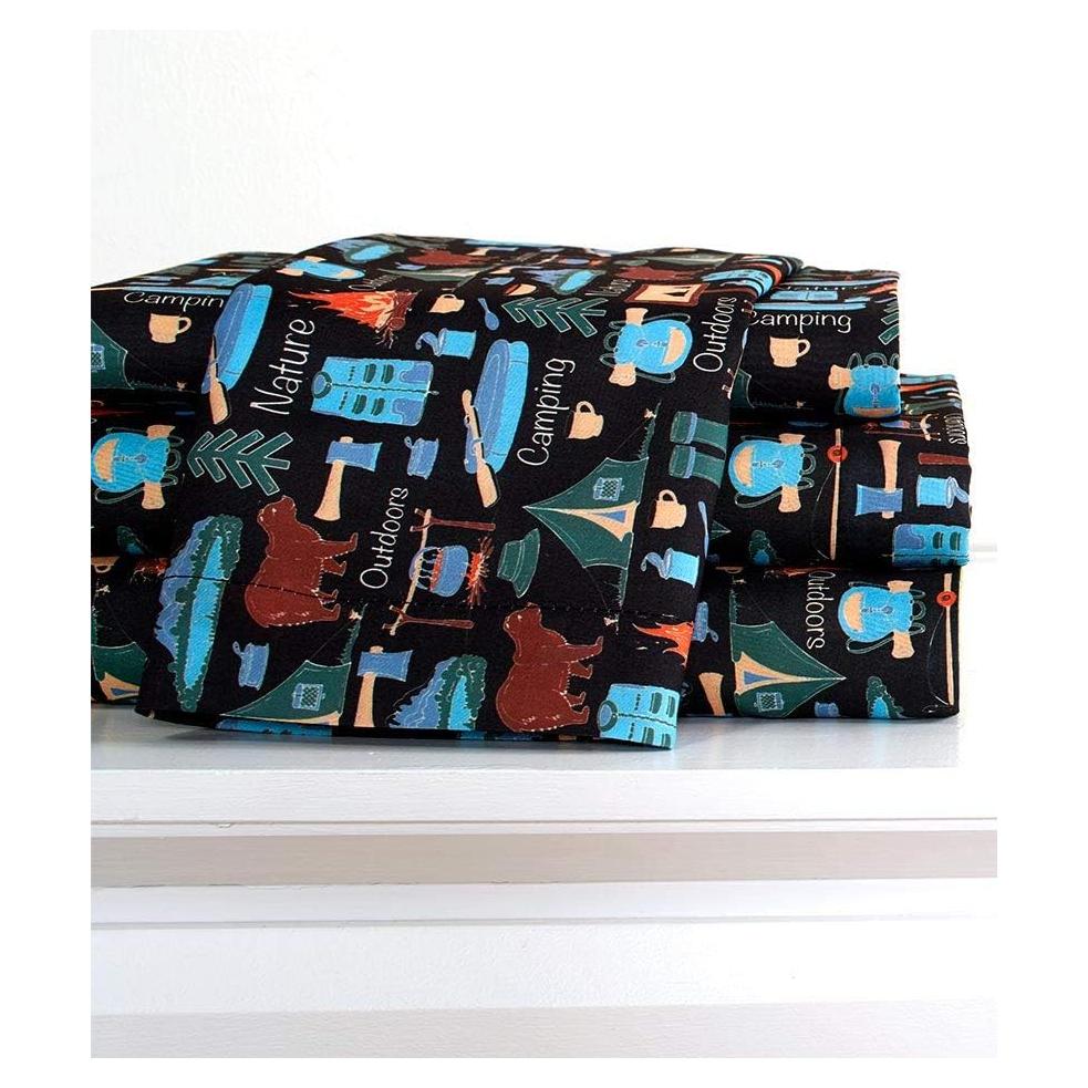 Juego de Sábanas Twin The Lakeside Collection Camping Retro