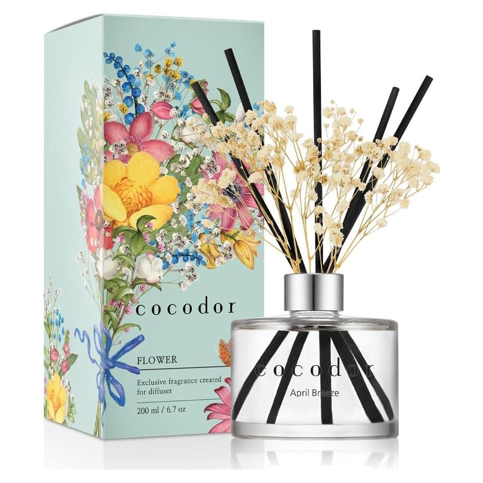 Difusor de Varillas Cocodor Brisa de Abril 200ml con Flor Real