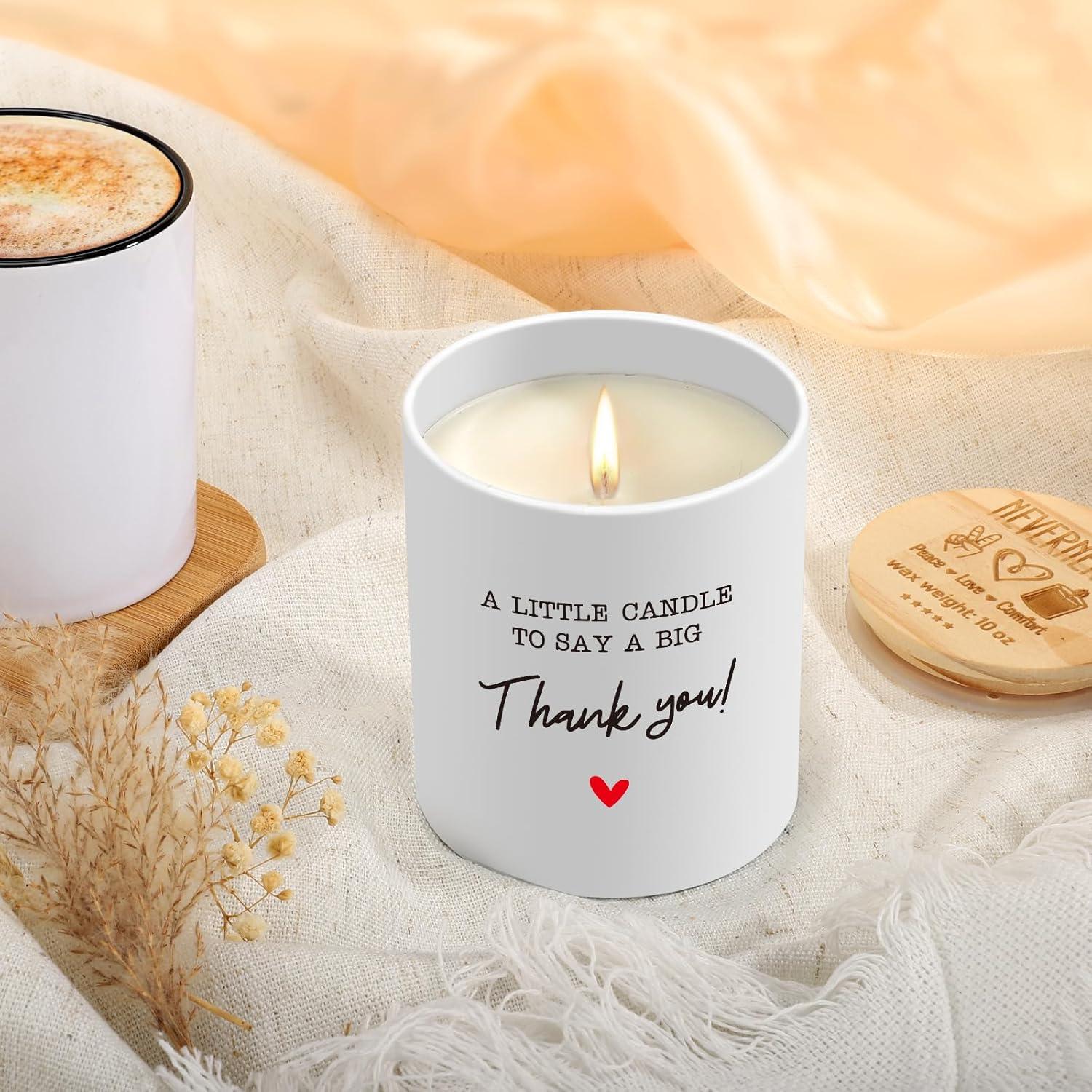 Thank You Gifts for Women, 10OZ Thank You Candle for Coworker Boss Supervisor Manager Mentor, Thank You Appreciation Gifts for Teacher Hostess Friend Women, Scented Soy Candle