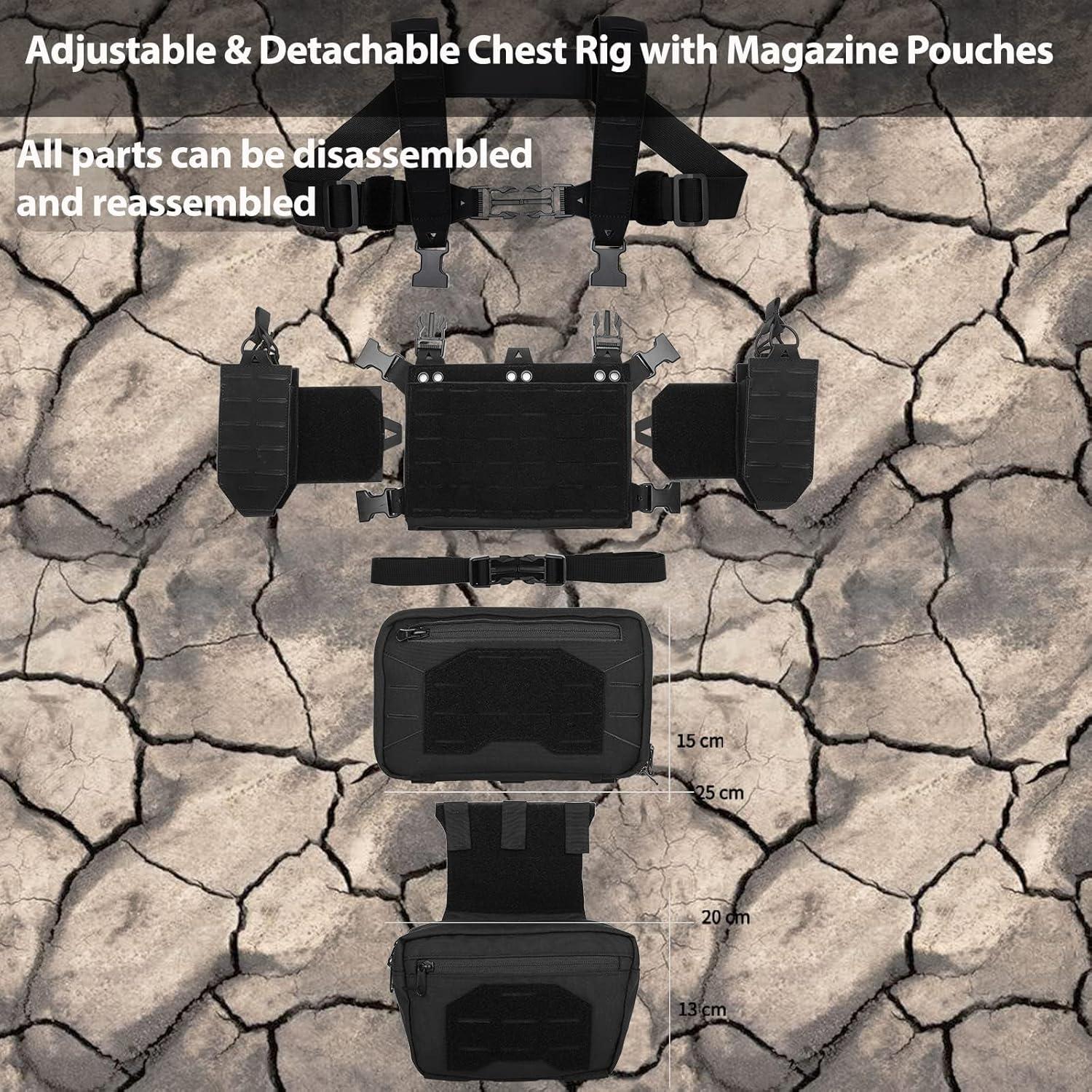 Chaleco Táctico BOMTURN 1000D Modular Ajustable con Bolsillos