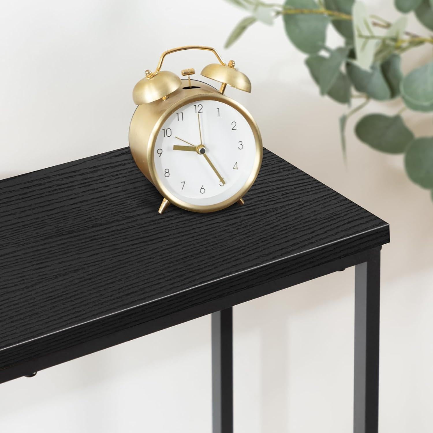 Mesa Consola Estrecha HOOBRO Negra 75x24x75 cm Multifuncional