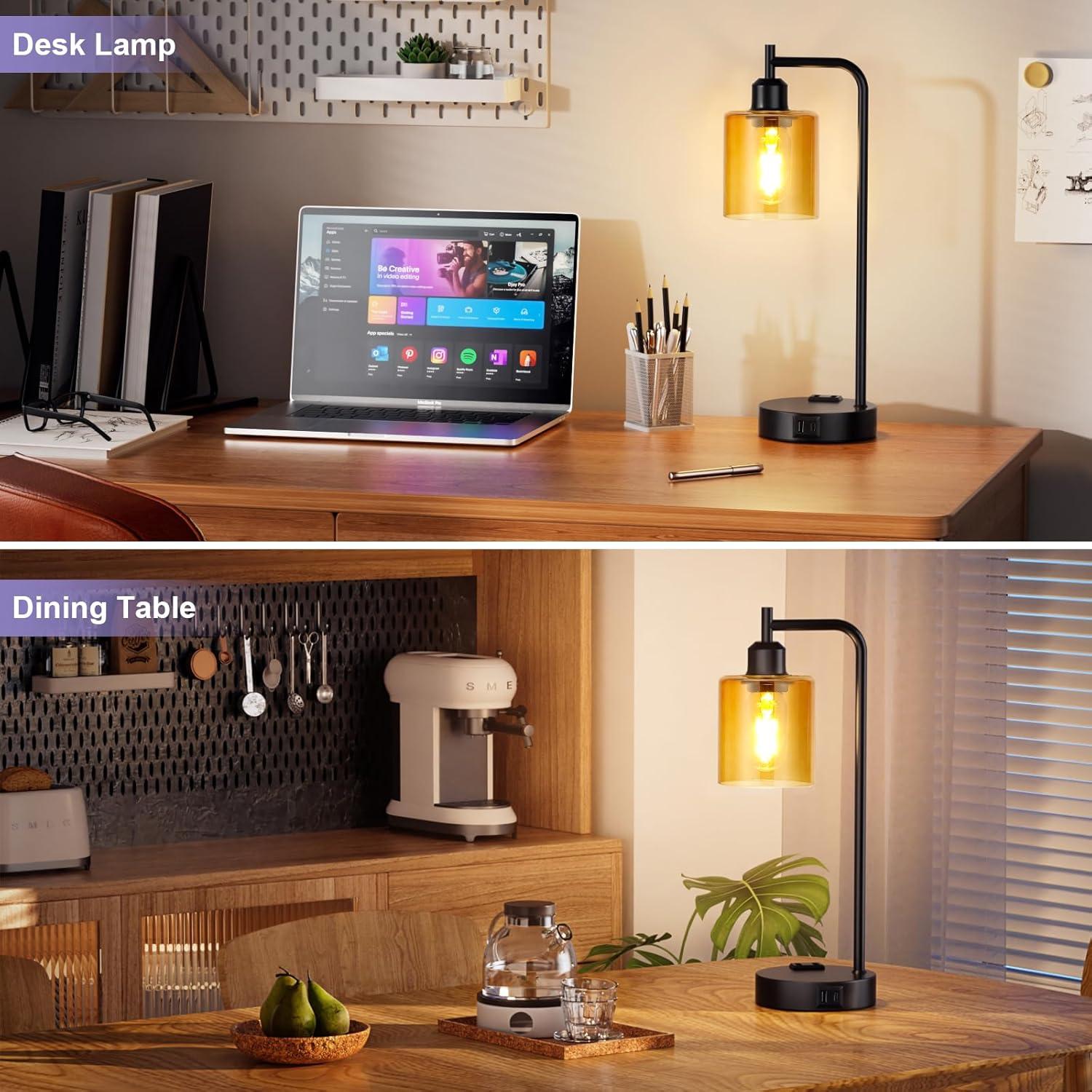 Lámparas de Mesa Táctiles Innqoo - Juego de 2 Regulables con USB