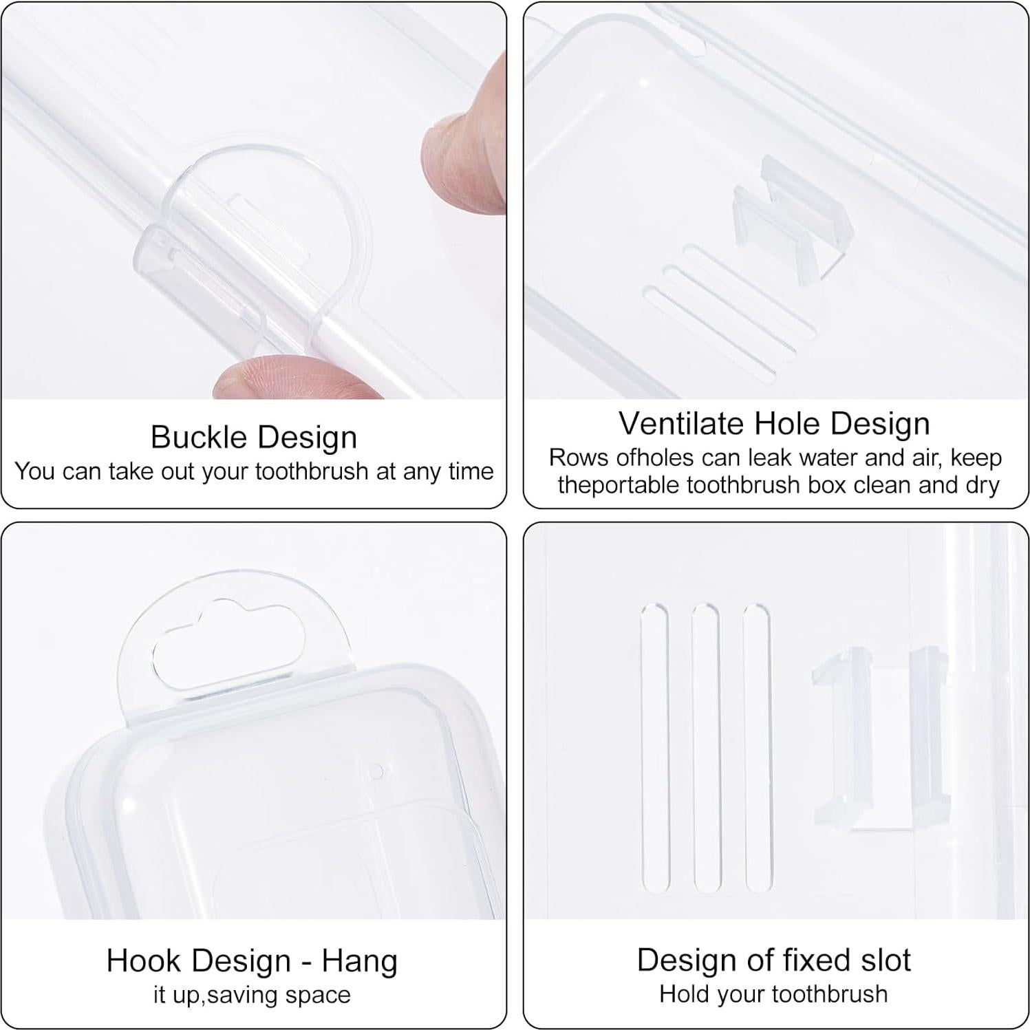 Estuche de Viaje para Cepillos de Dientes Yeeco 2 Piezas 20x4.7cm