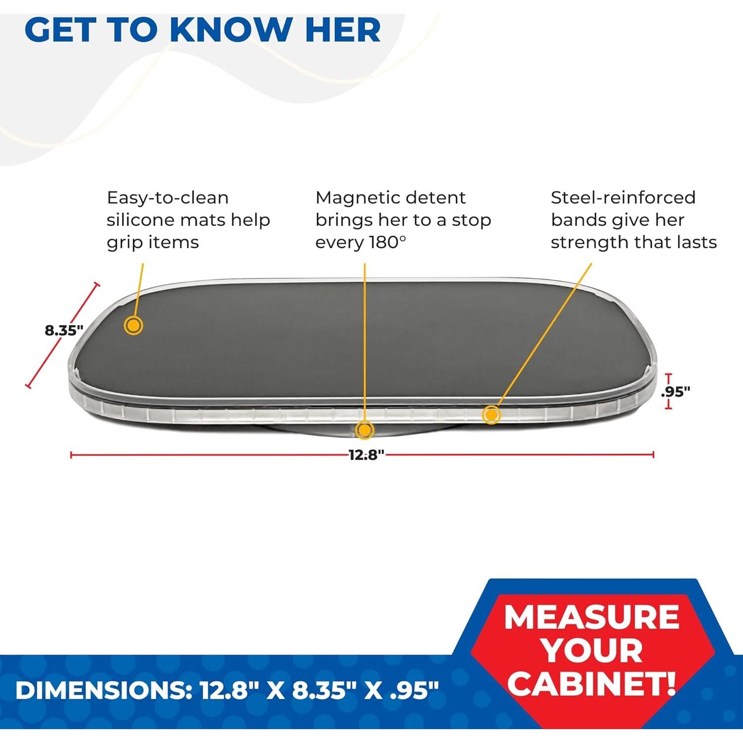 Organizador Rotatorio Mighty Susan Sidekick 28 cm - Soporta 13.6 kg