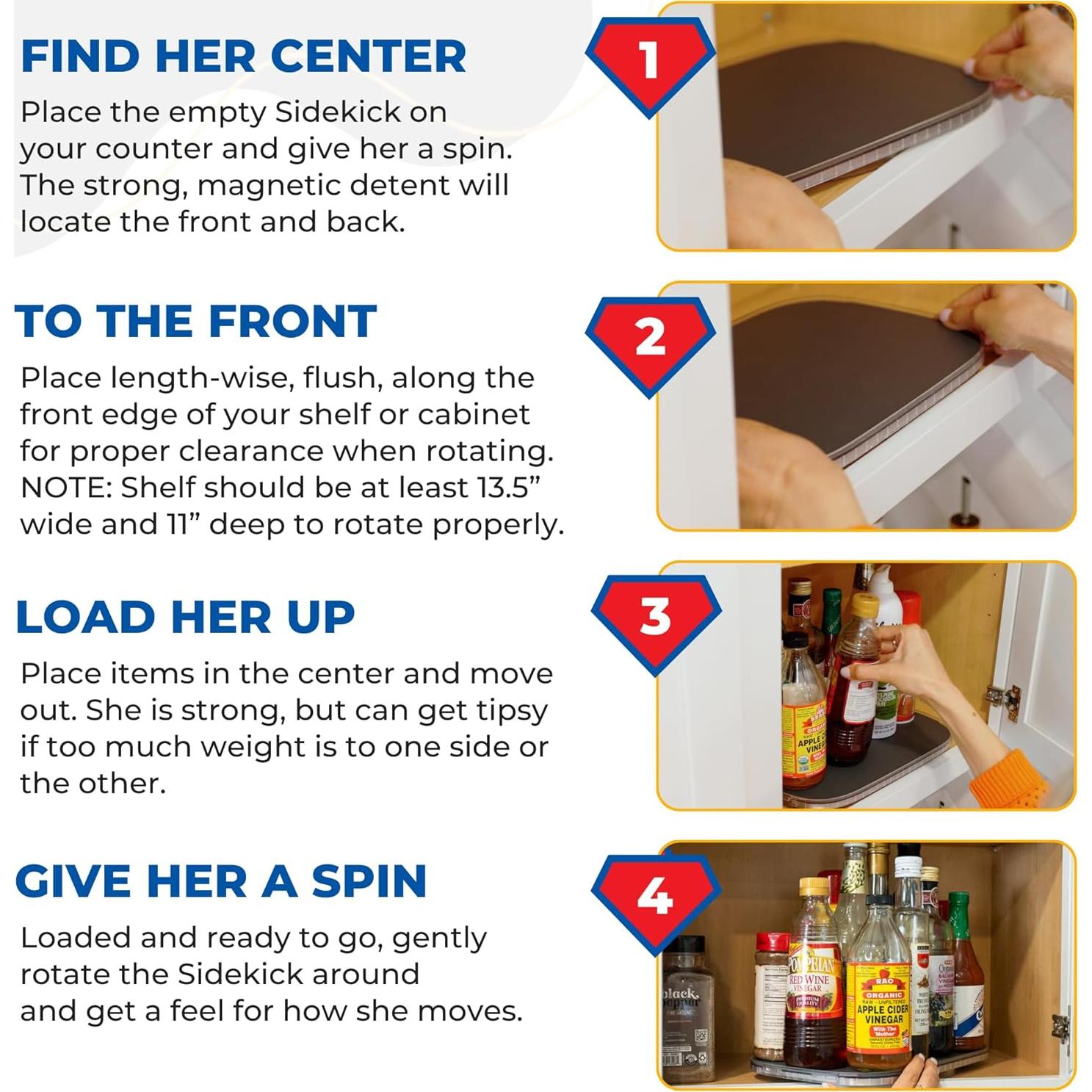 Organizador Rotatorio Mighty Susan Sidekick 28 cm - Soporta 13.6 kg