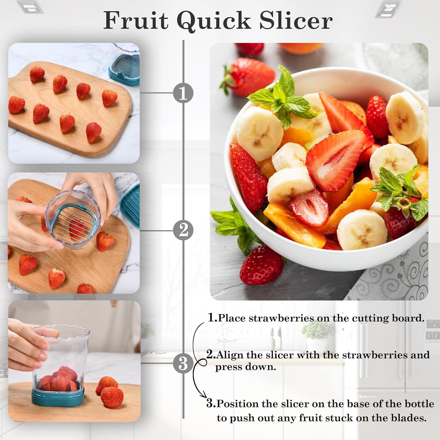 Cortador de Frutas COSHONWOL Negro con Cuchillas de Acero Inoxidable