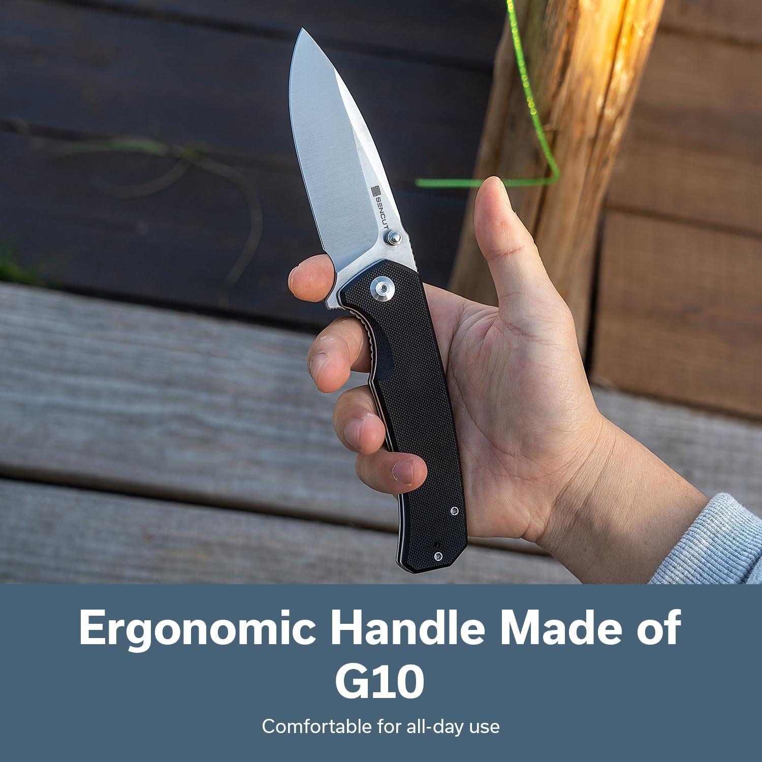 Cuchillo de bolsillo SENCUT Skarnax 9.6 cm G10 Negro EDC