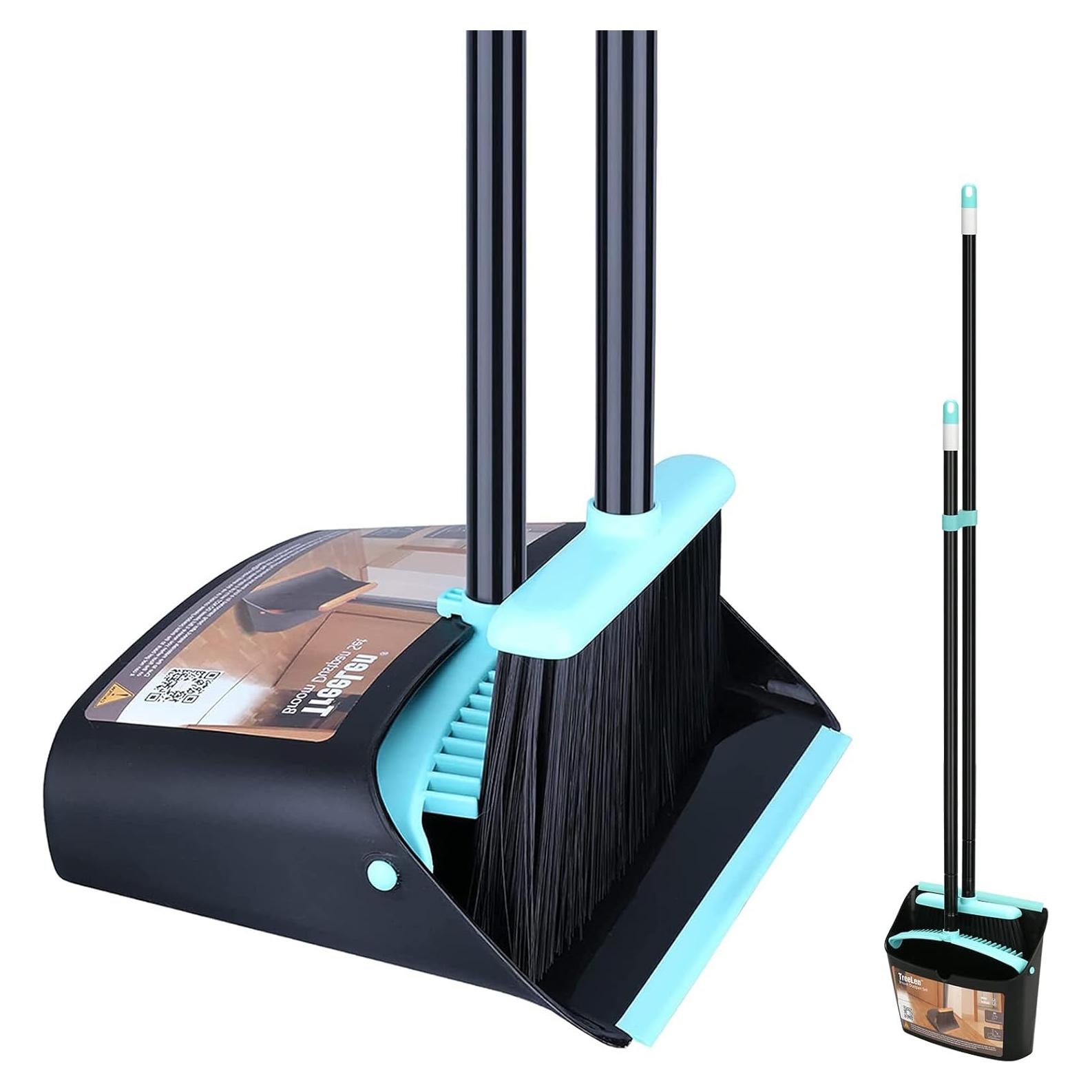 Juego de Escoba y Recogedor KeFanta 132 cm Azul para Limpieza