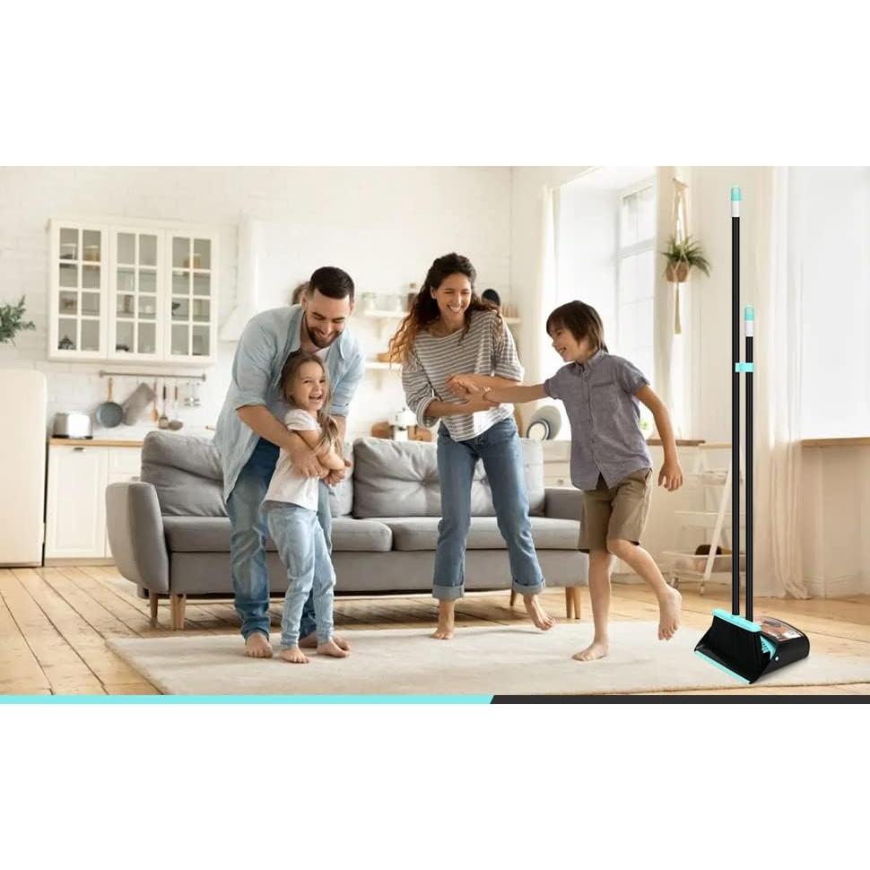 Juego de Escoba y Recogedor KeFanta 132 cm Azul para Limpieza