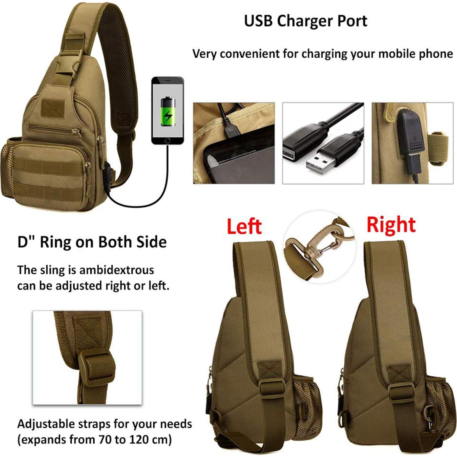 Bolsa Táctica Militar Resistente al Agua MOLLE Negra 30x16x11 cm