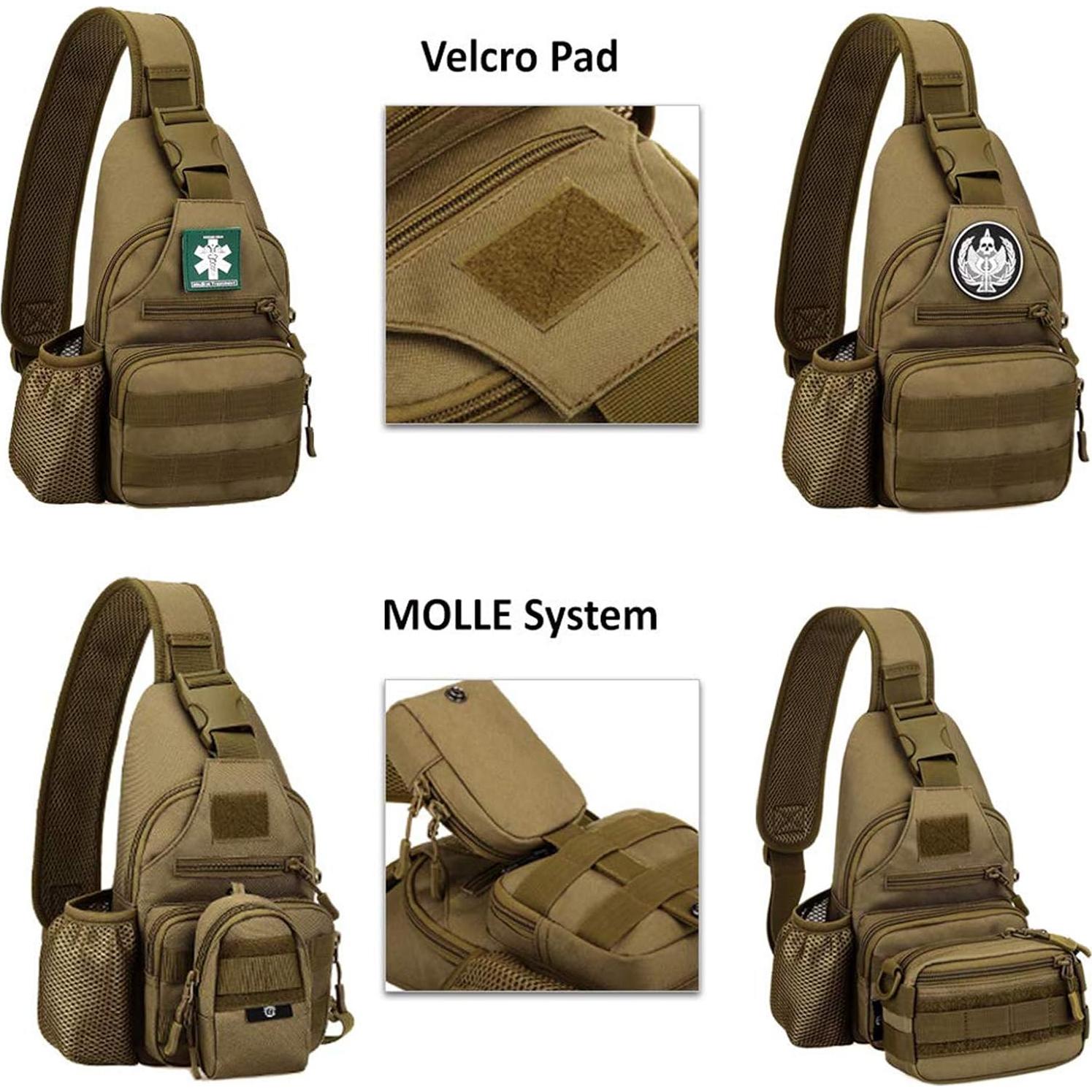 Bolsa Táctica Militar Resistente al Agua MOLLE Negra 30x16x11 cm