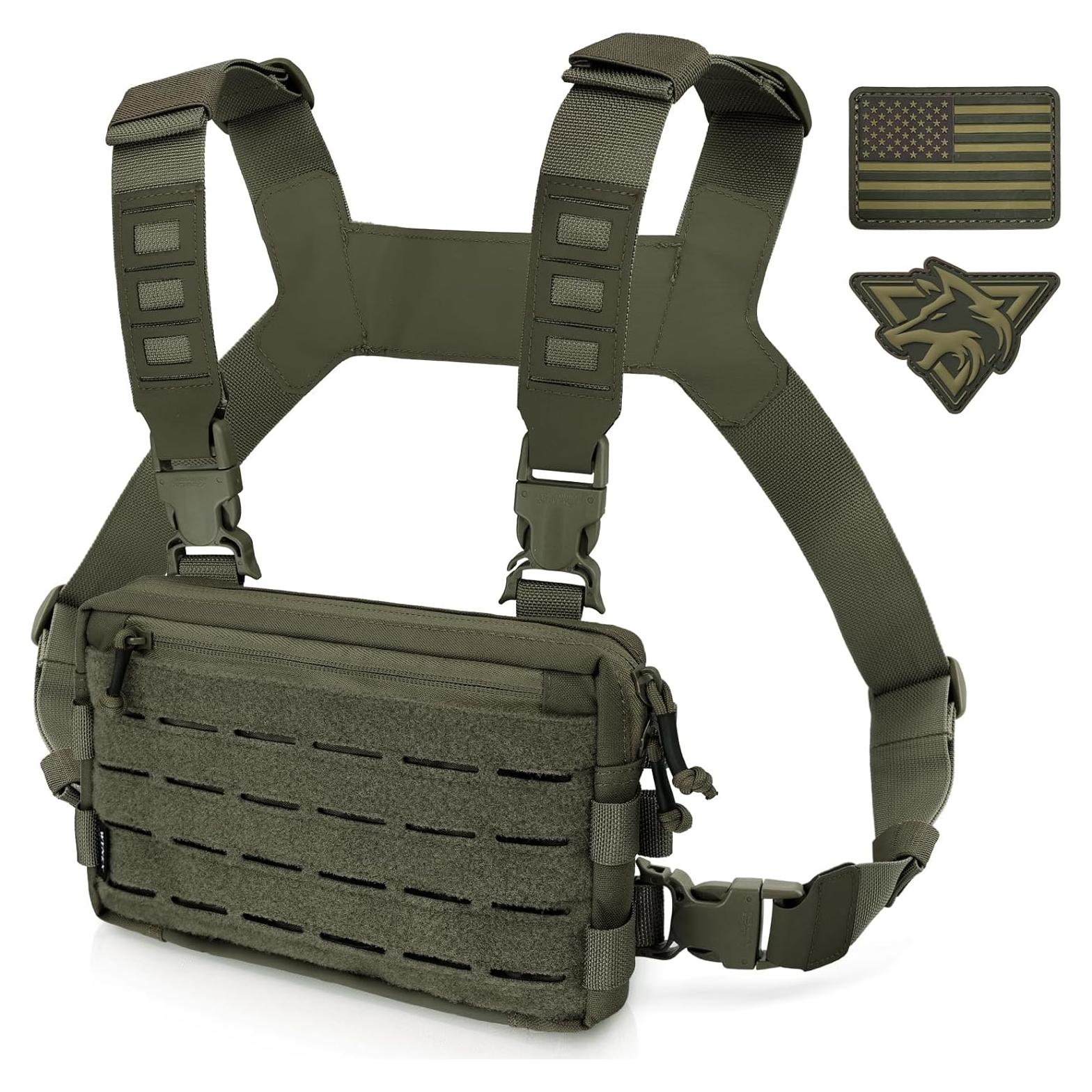 Bolsa de Pecho WYNEX Wy-0212rg Verde Táctica Compacta