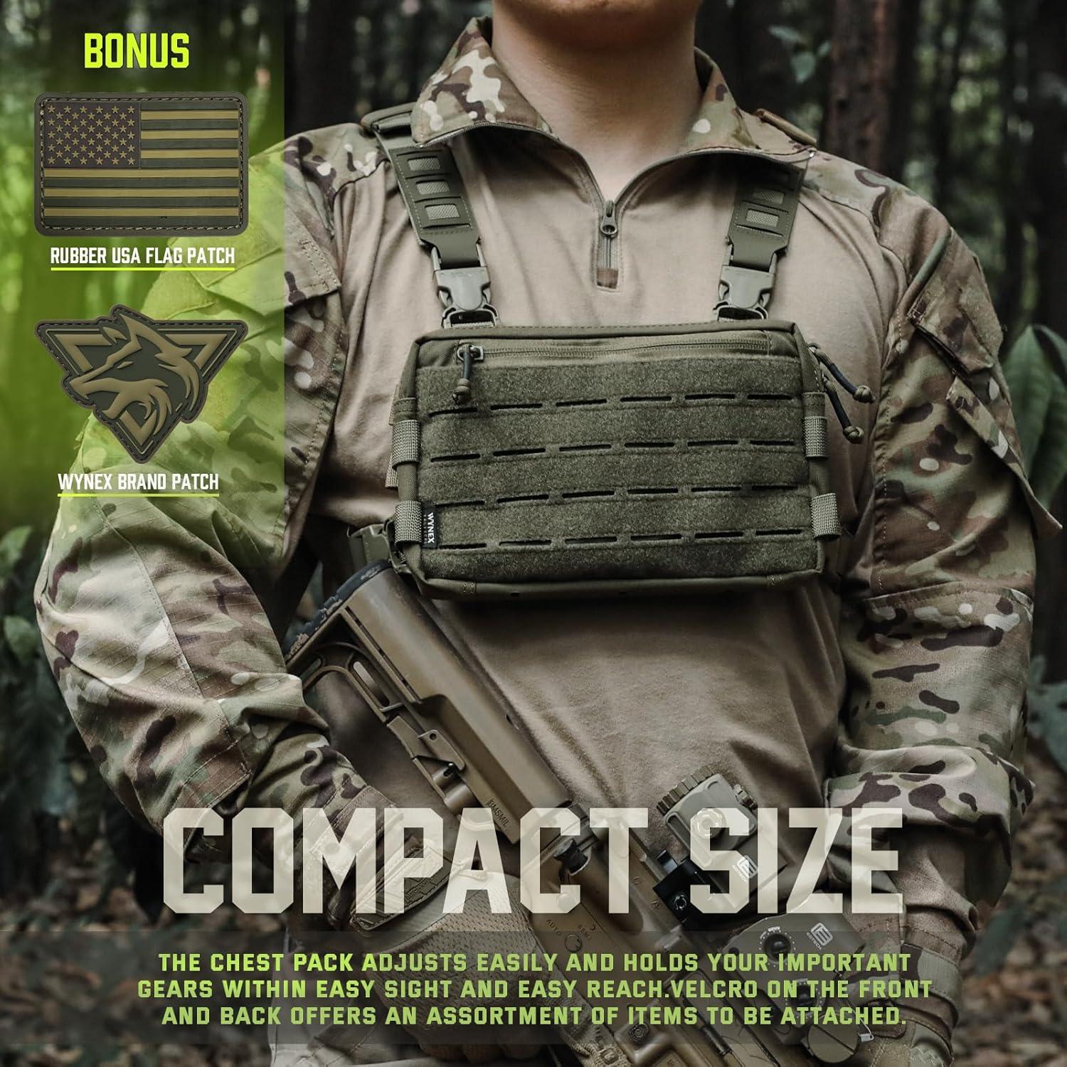 Bolsa de Pecho WYNEX Wy-0212rg Verde Táctica Compacta