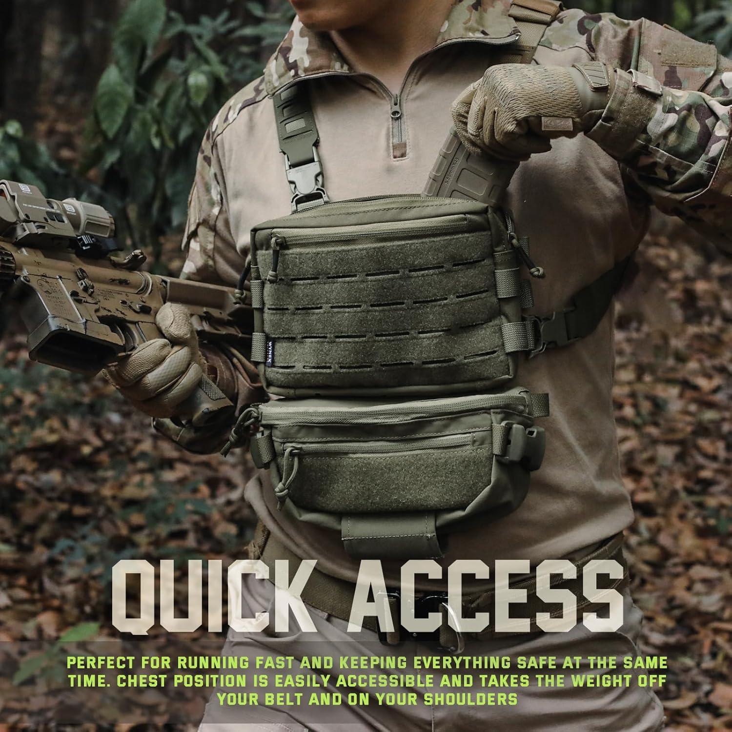 Bolsa de Pecho WYNEX Wy-0212rg Verde Táctica Compacta