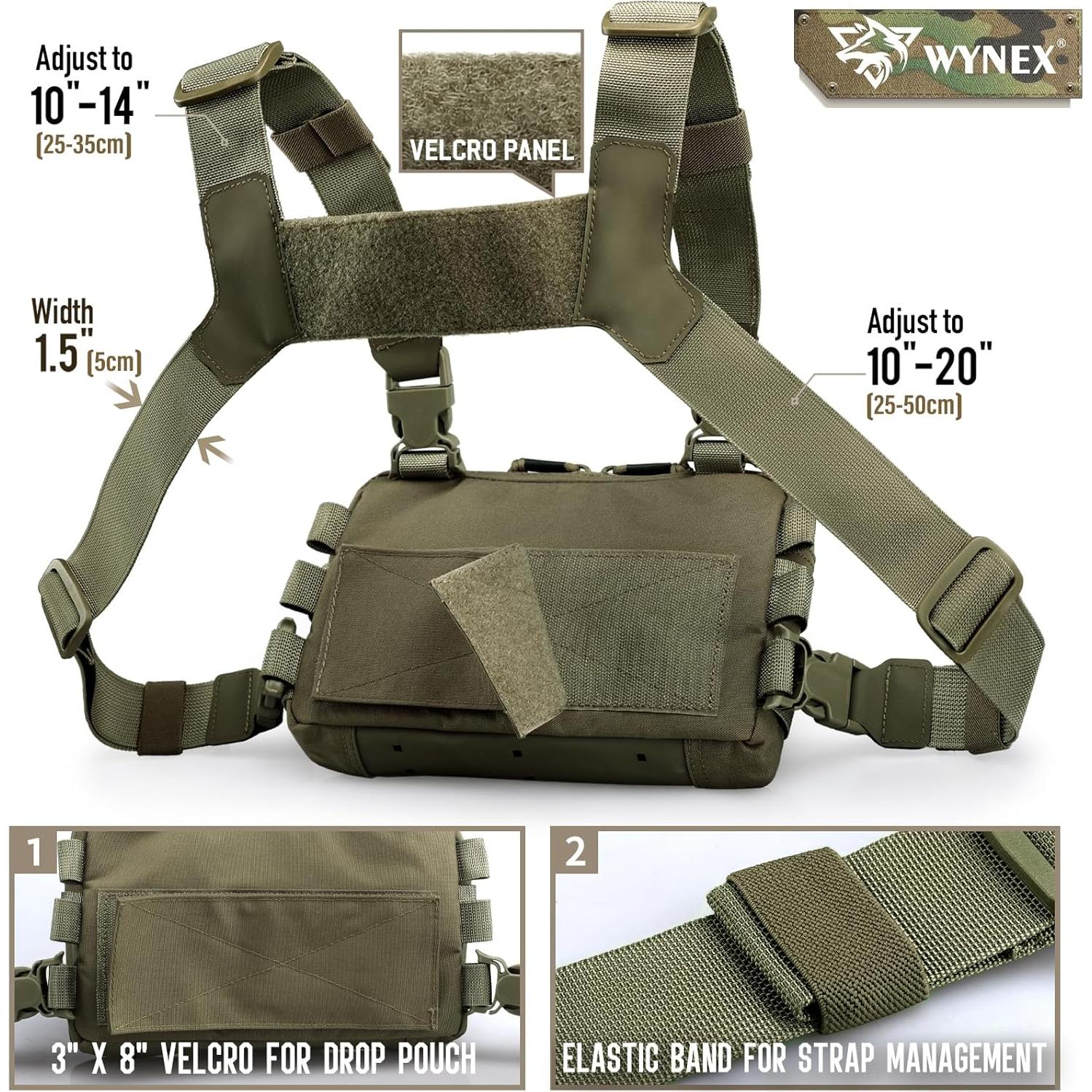 Bolsa de Pecho WYNEX Wy-0212rg Verde Táctica Compacta
