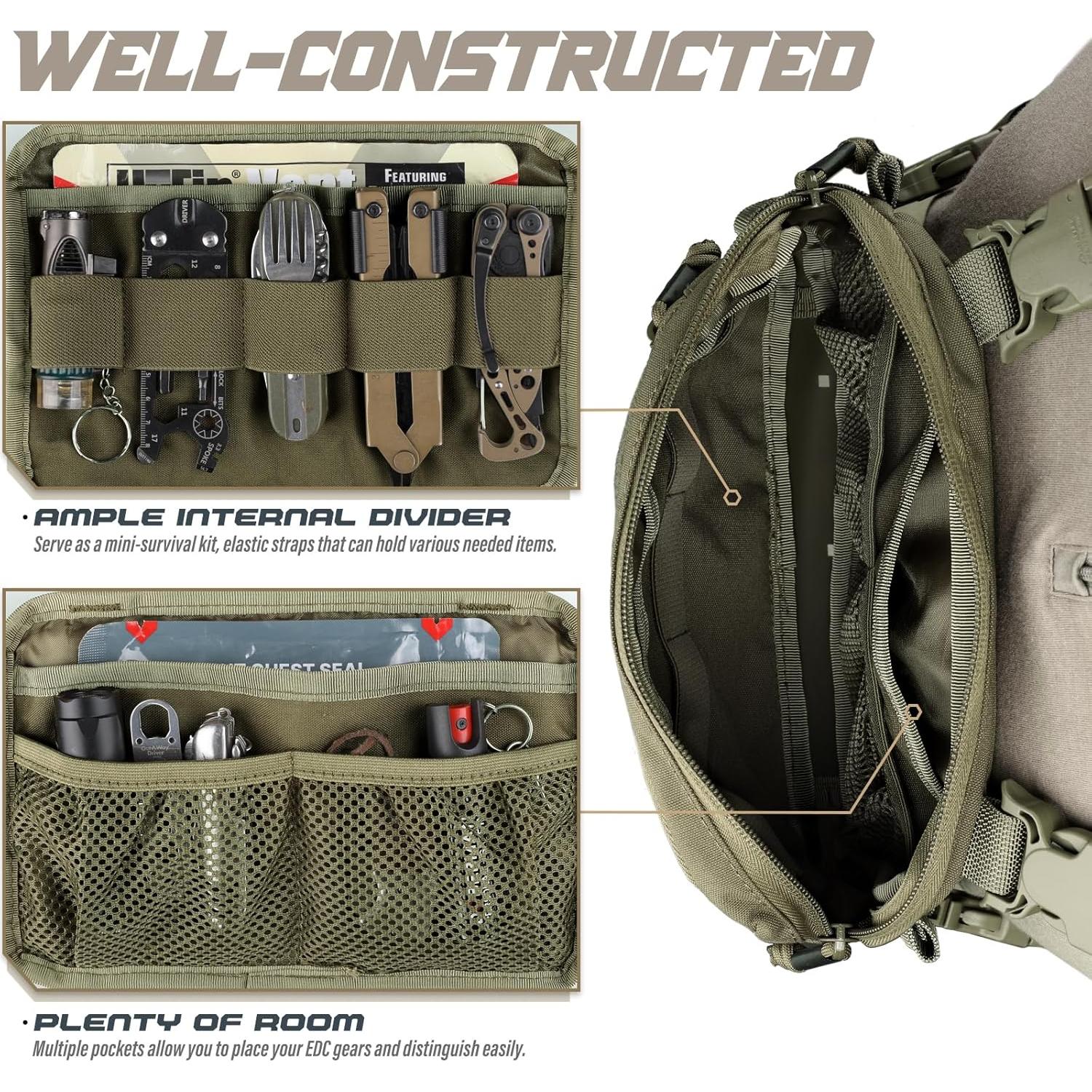 Bolsa de Pecho WYNEX Wy-0212rg Verde Táctica Compacta