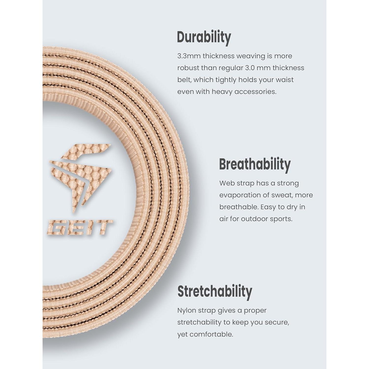 Cinturón Táctico GEIT, 3.8 cm Nylon Elástico Militar