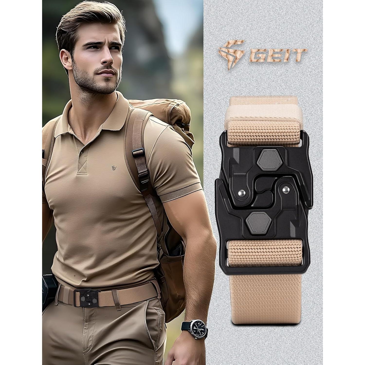 Cinturón Táctico GEIT, 3.8 cm Nylon Elástico Militar