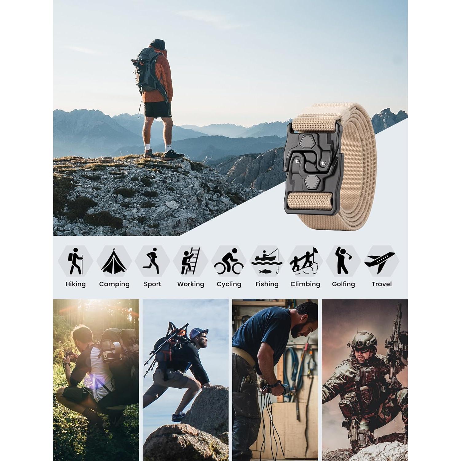 Cinturón Táctico GEIT, 3.8 cm Nylon Elástico Militar