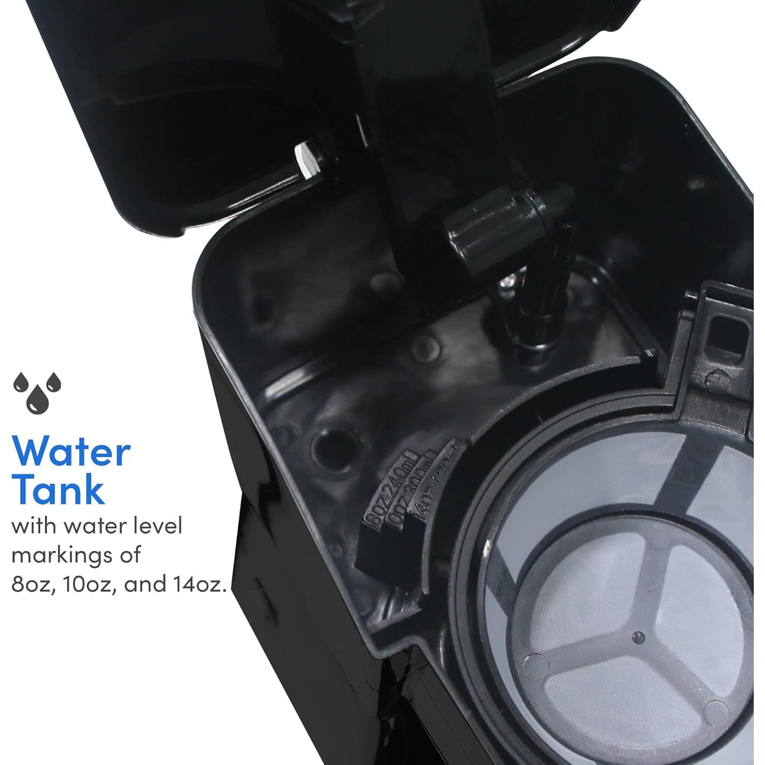 Cafetera Personal Elite Gourmet EHC113 414ml Negra Compacta