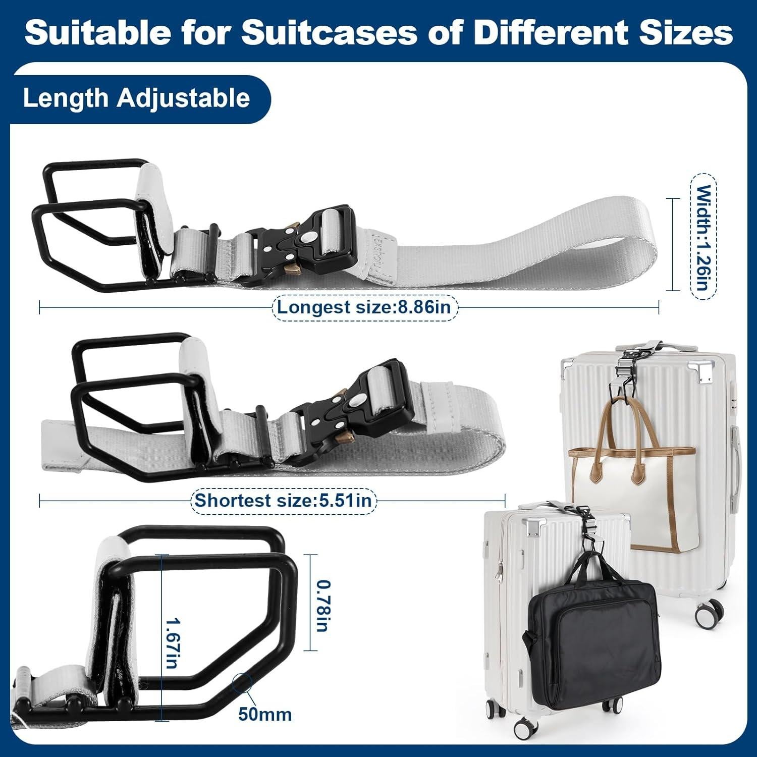 Correa de Gancho J Ajustable Exshoiu para Equipaje 20kg