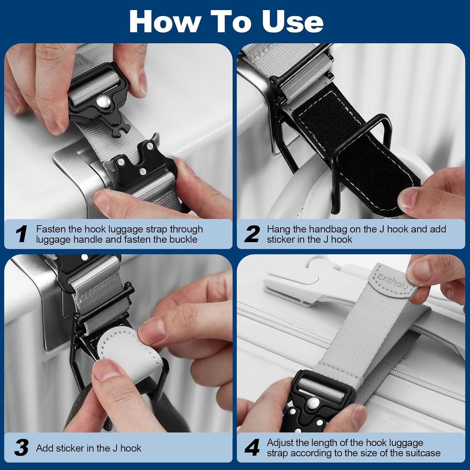 Correa de Gancho J Ajustable Exshoiu para Equipaje 20kg