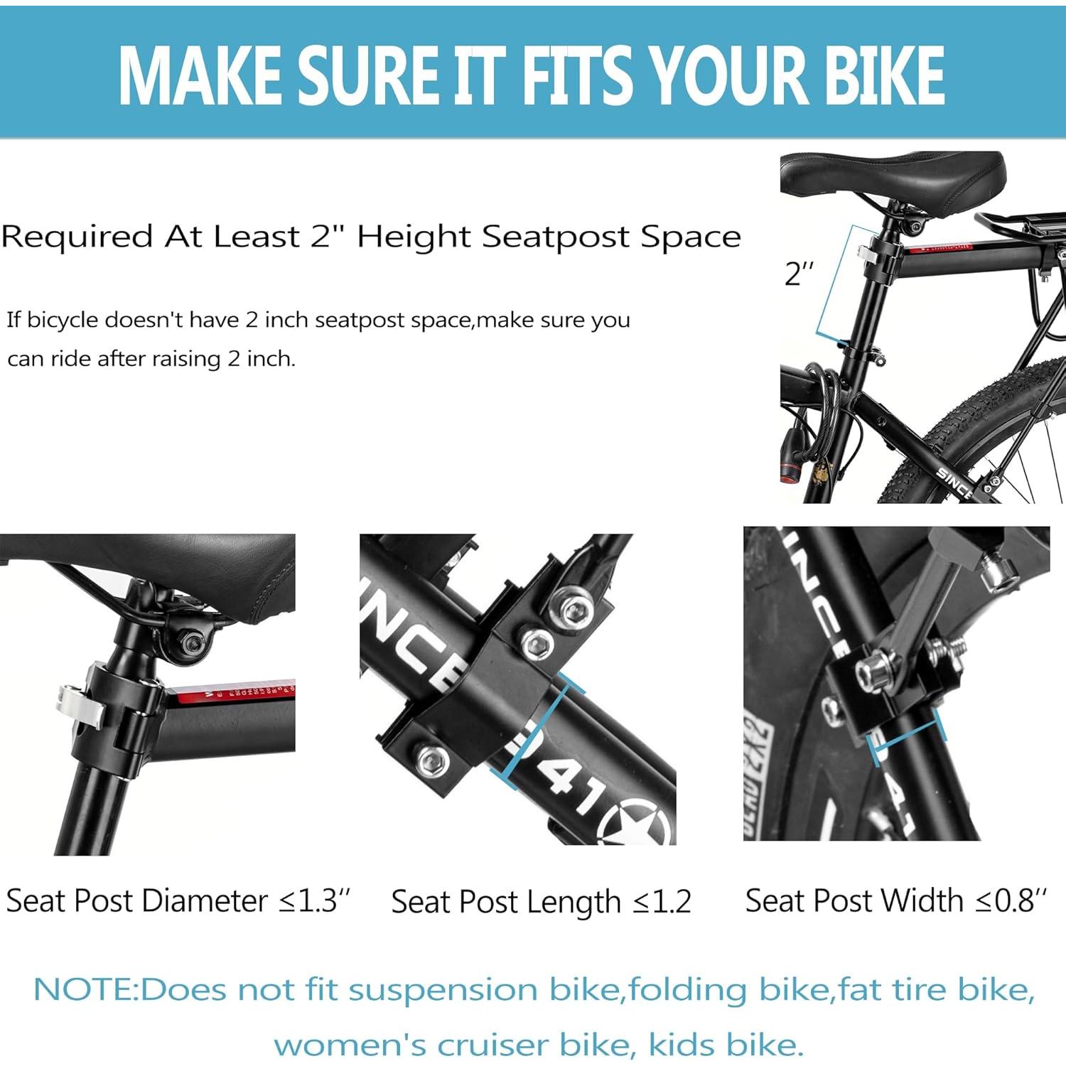 Rear Bike Rack,310 LB Capacity Solid Bearings Bike Cargo Rack w/Fender & Large Size Reflective,Quick Release Mountain Road Bicycle Rear Racks,Universal Bike Luggage Touring Carrier Rack,YONTUO