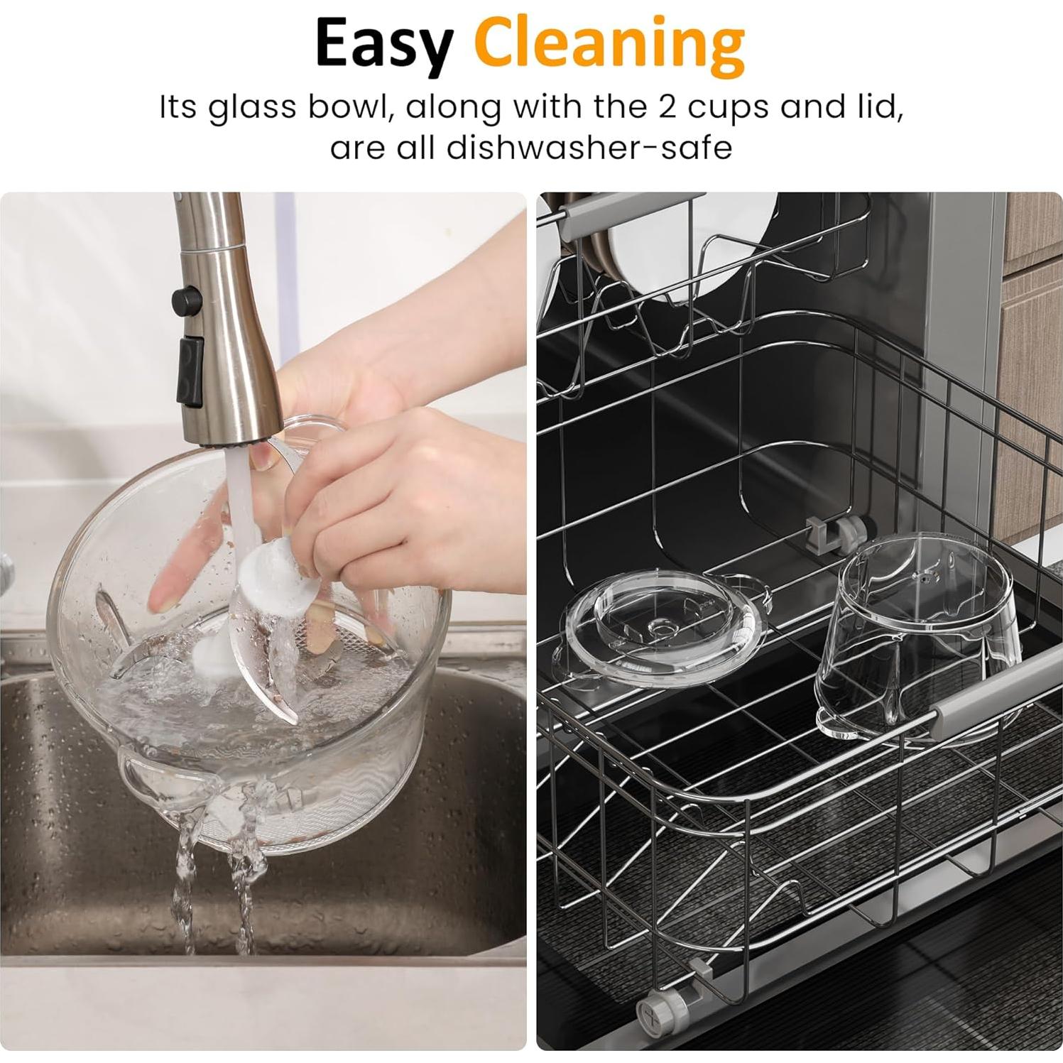 Picadora Eléctrica Sunvivi 4 en 1, 1.5L, Negro