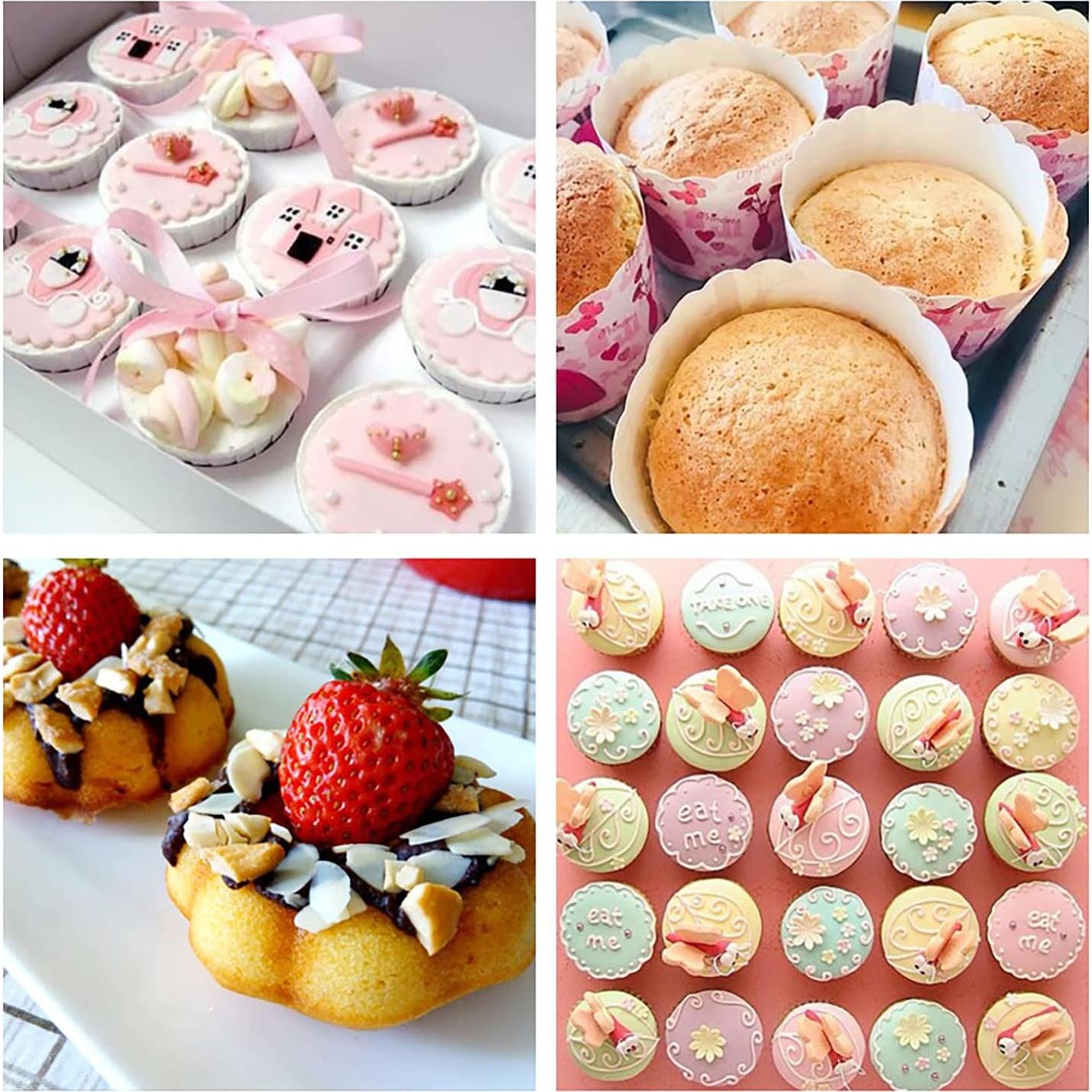 Molde de Silicona Antiadherente JEWOSTER 24 Tazas Rojas