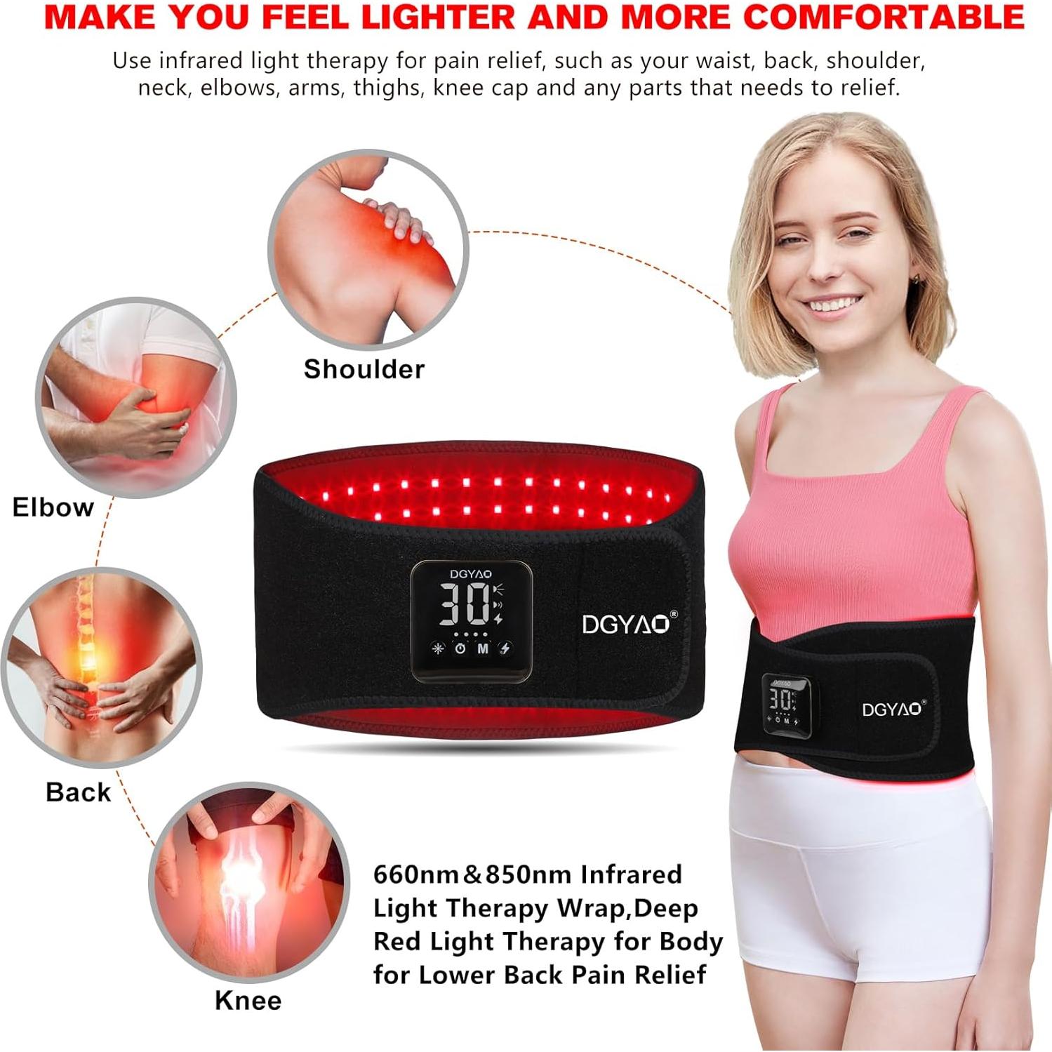 Cinturón Terapia Luz Roja DGXINJUN Inalámbrico 4000mAh