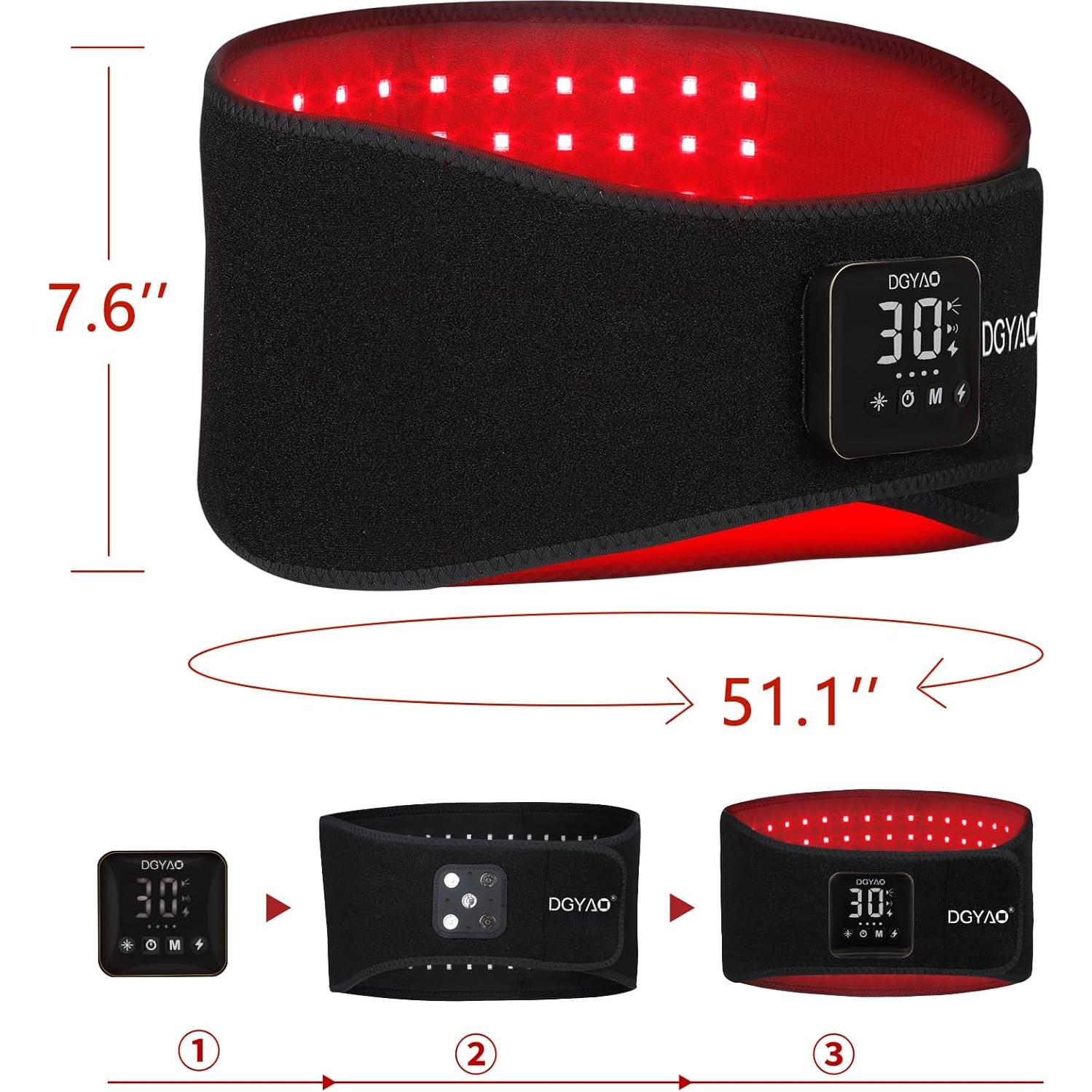 Cinturón Terapia Luz Roja DGXINJUN Inalámbrico 4000mAh