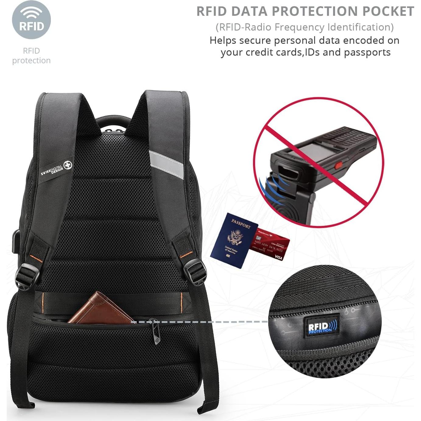 Mochila Universitaria Swissdigital para Laptop 16" Negra