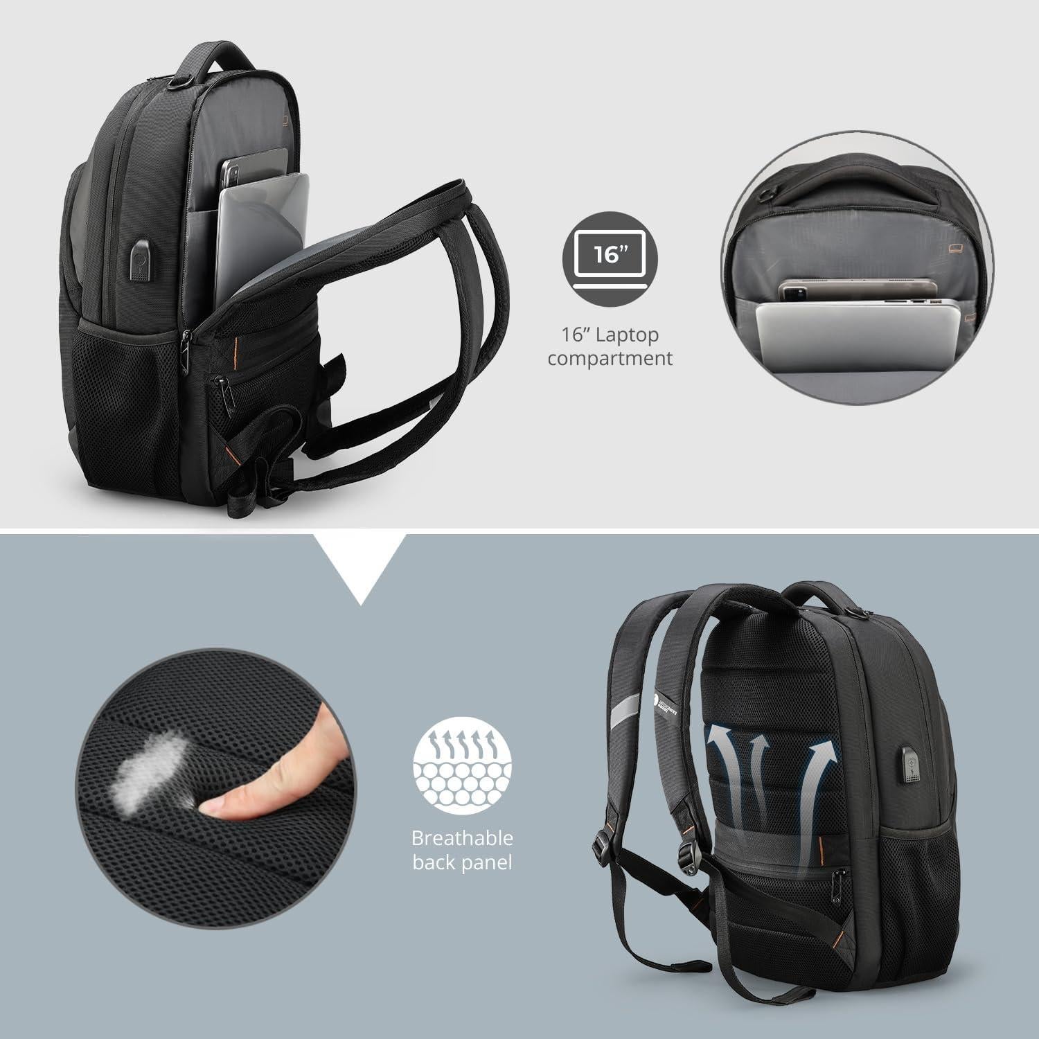 Mochila Universitaria Swissdigital para Laptop 16" Negra